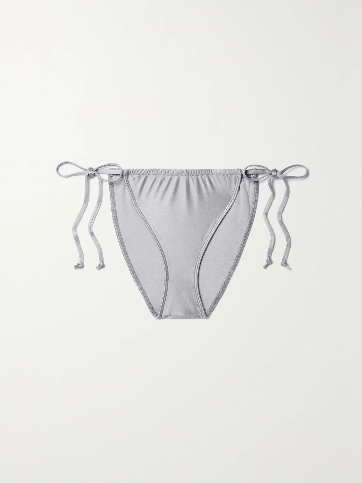 Gathered Stretch-satin Bikini Briefs - 1