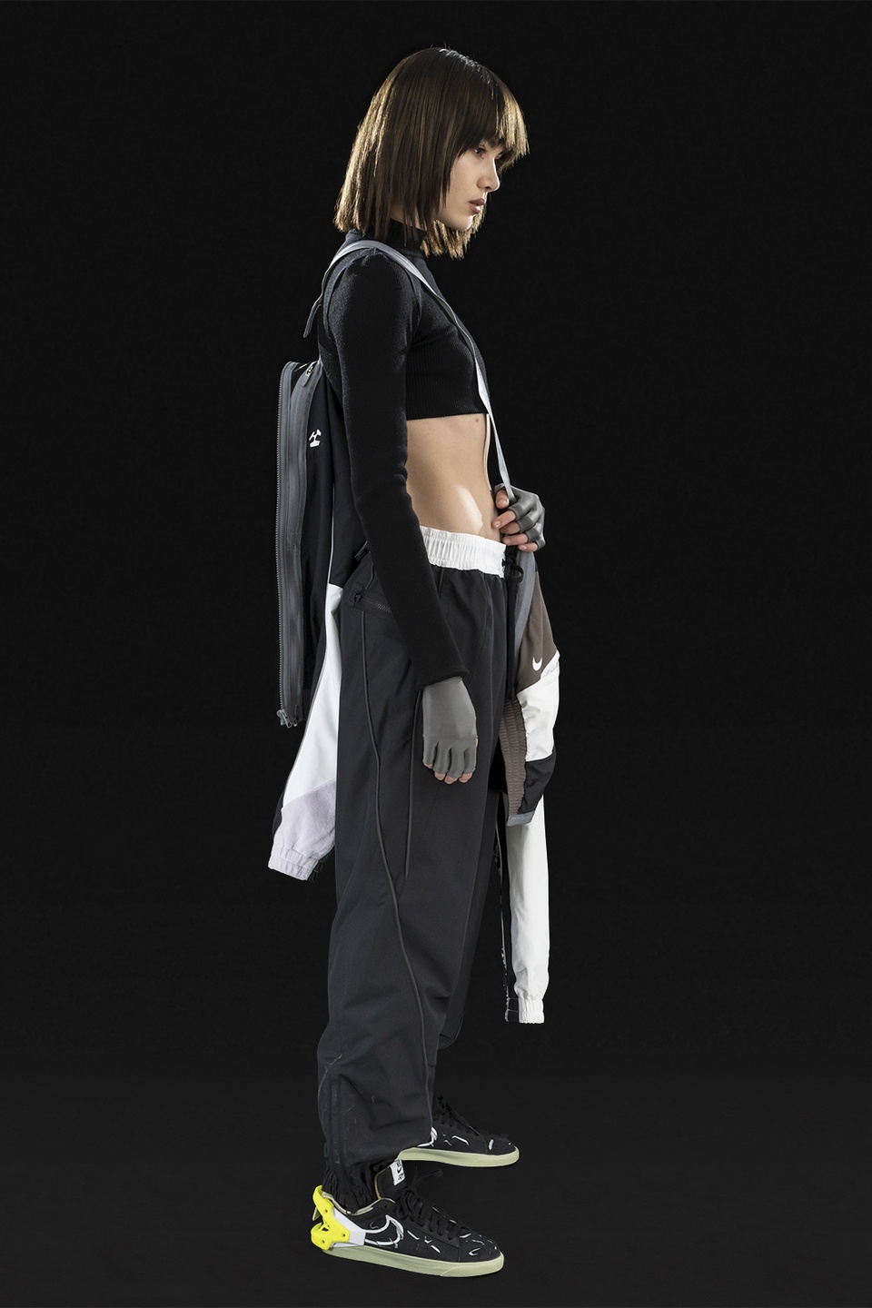 GGG-P2-011 Nike® Acronym® Track Pant Woven Black/Black/White/Black - 26