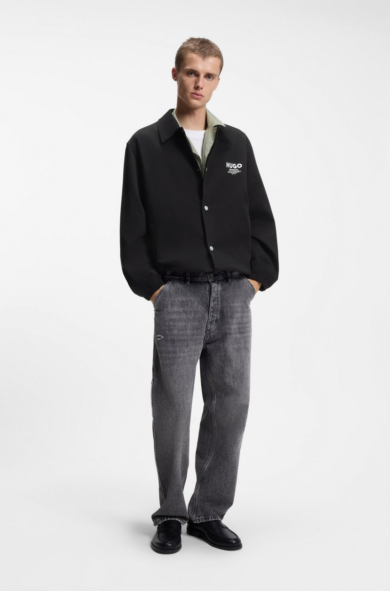 HUGO COTTON-TWILL COACH JACKET WITH LOGO DETAILS outlook