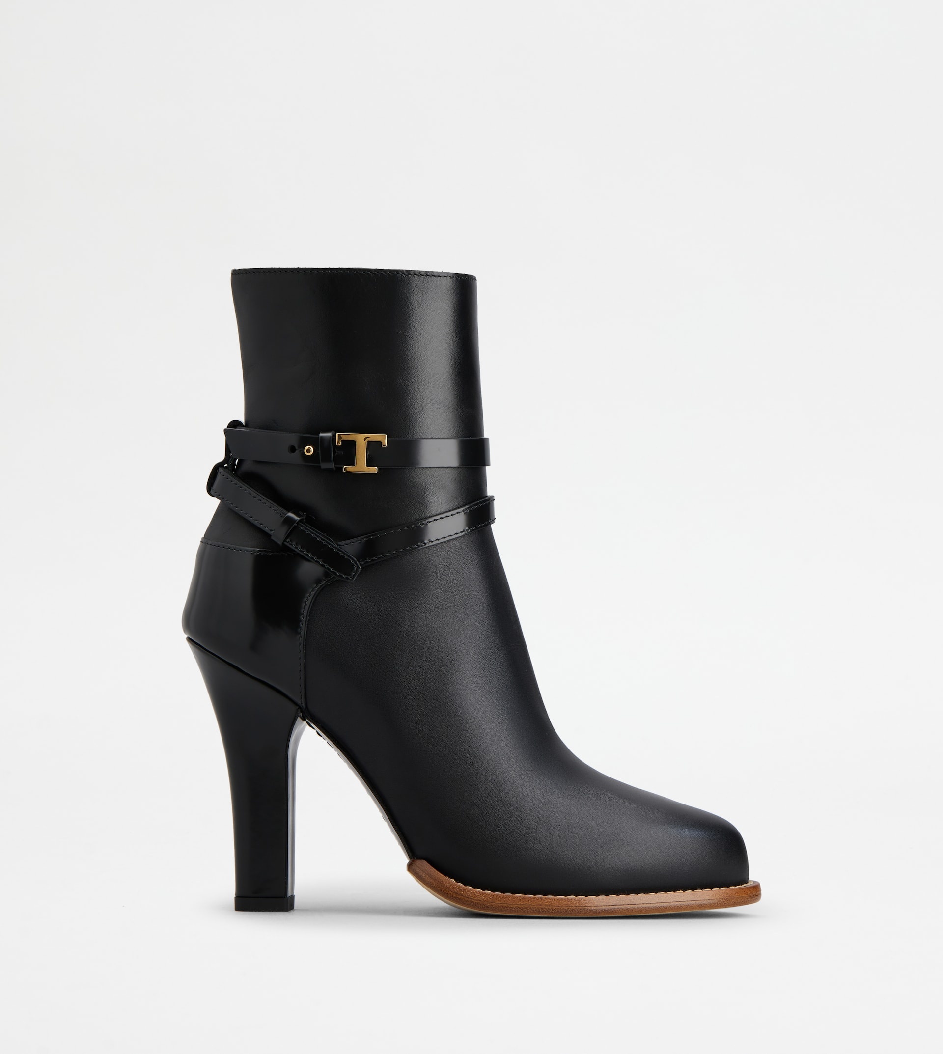 ANKLE BOOTS IN LEATHER - BLACK - 1