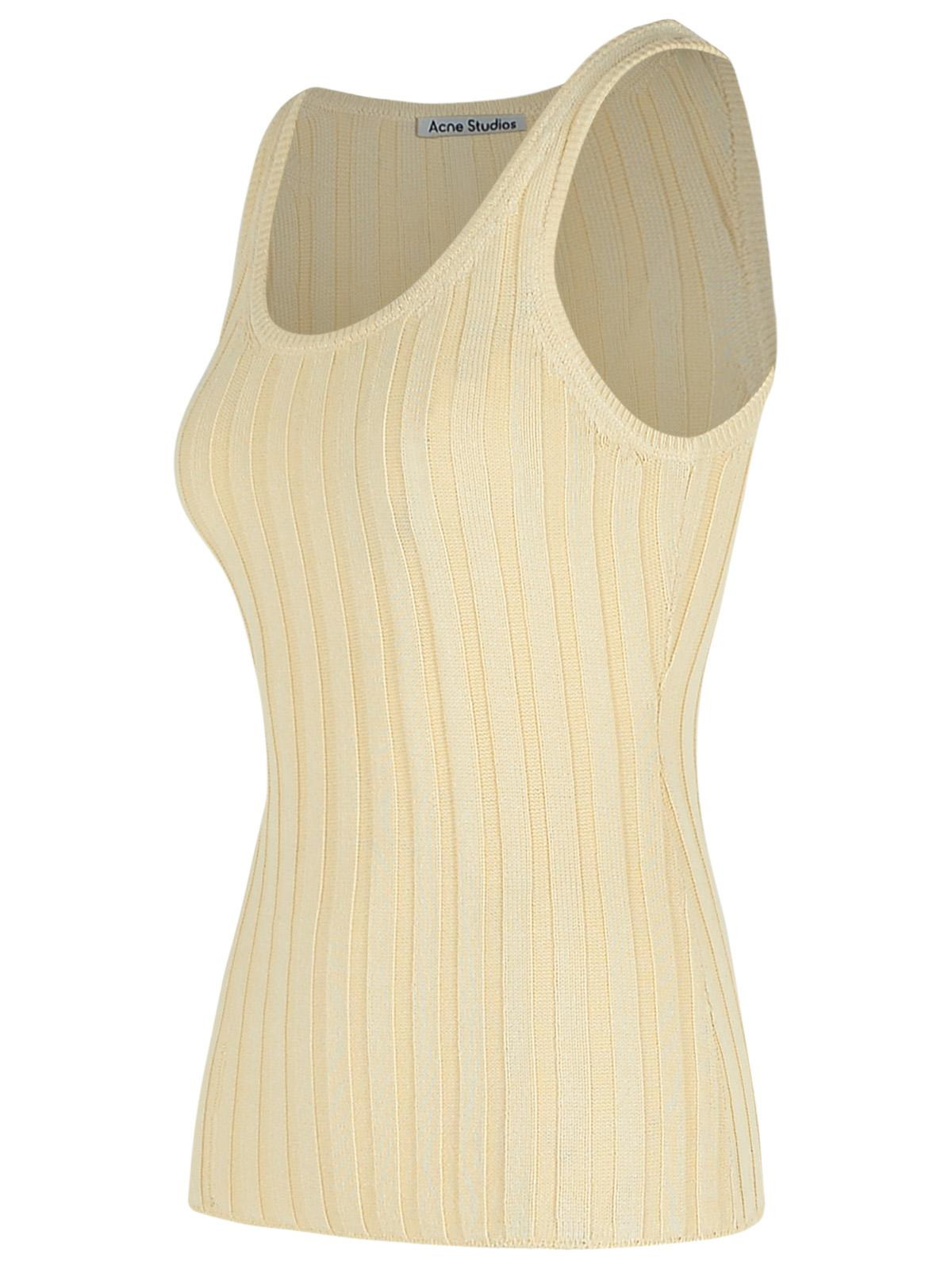 Acne Studios Cream Cotton Blend Tank Top Women - 2