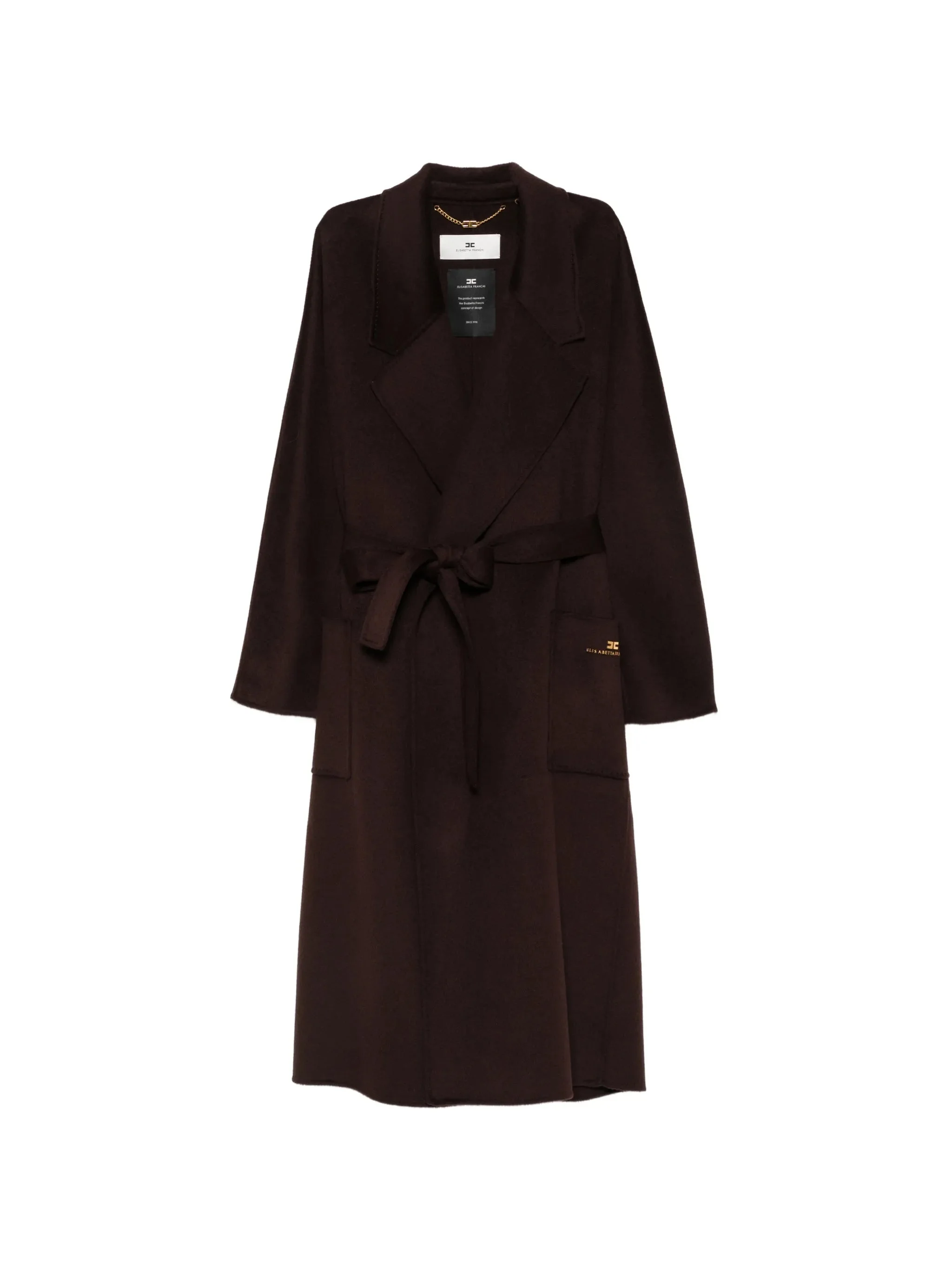 Elisabetta Franchi Belted Logo-plaque Coat - 1