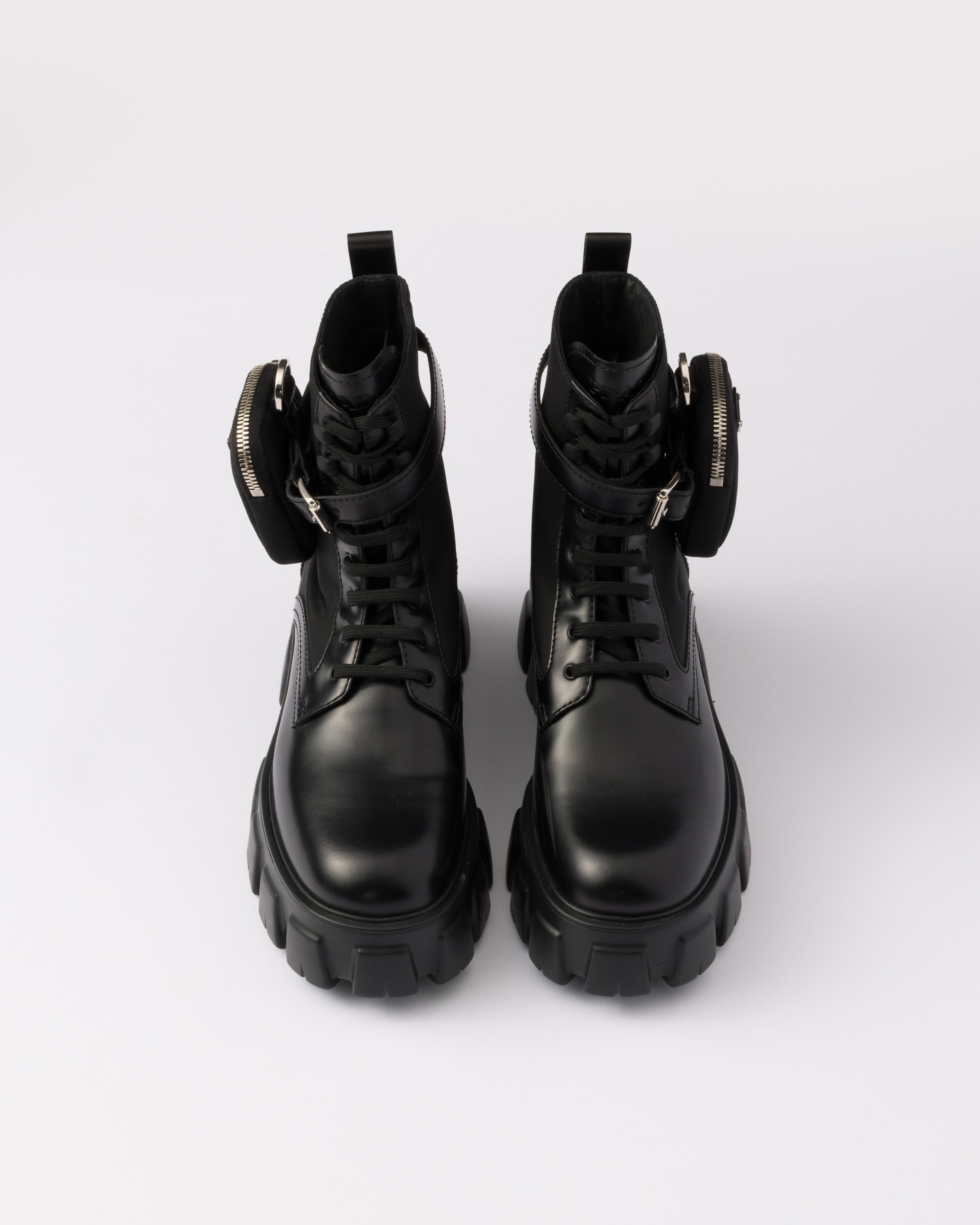 Monolith leather and Re-Nylon combat boots with pouch - 4