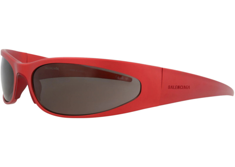 BALENCIAGA Balenciaga Shield-Frame Alluminium Sunglasses Red Red Grey (BB0290S-30014536-005) outlook