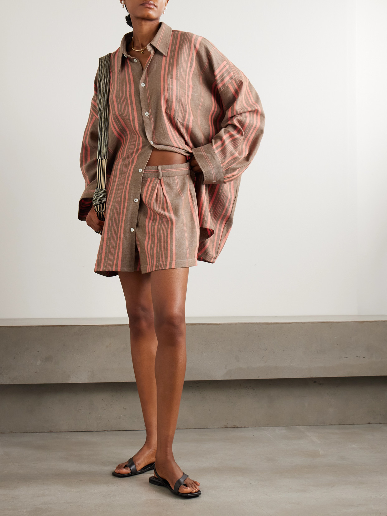 Oversized Striped Cotton Shirt - 2