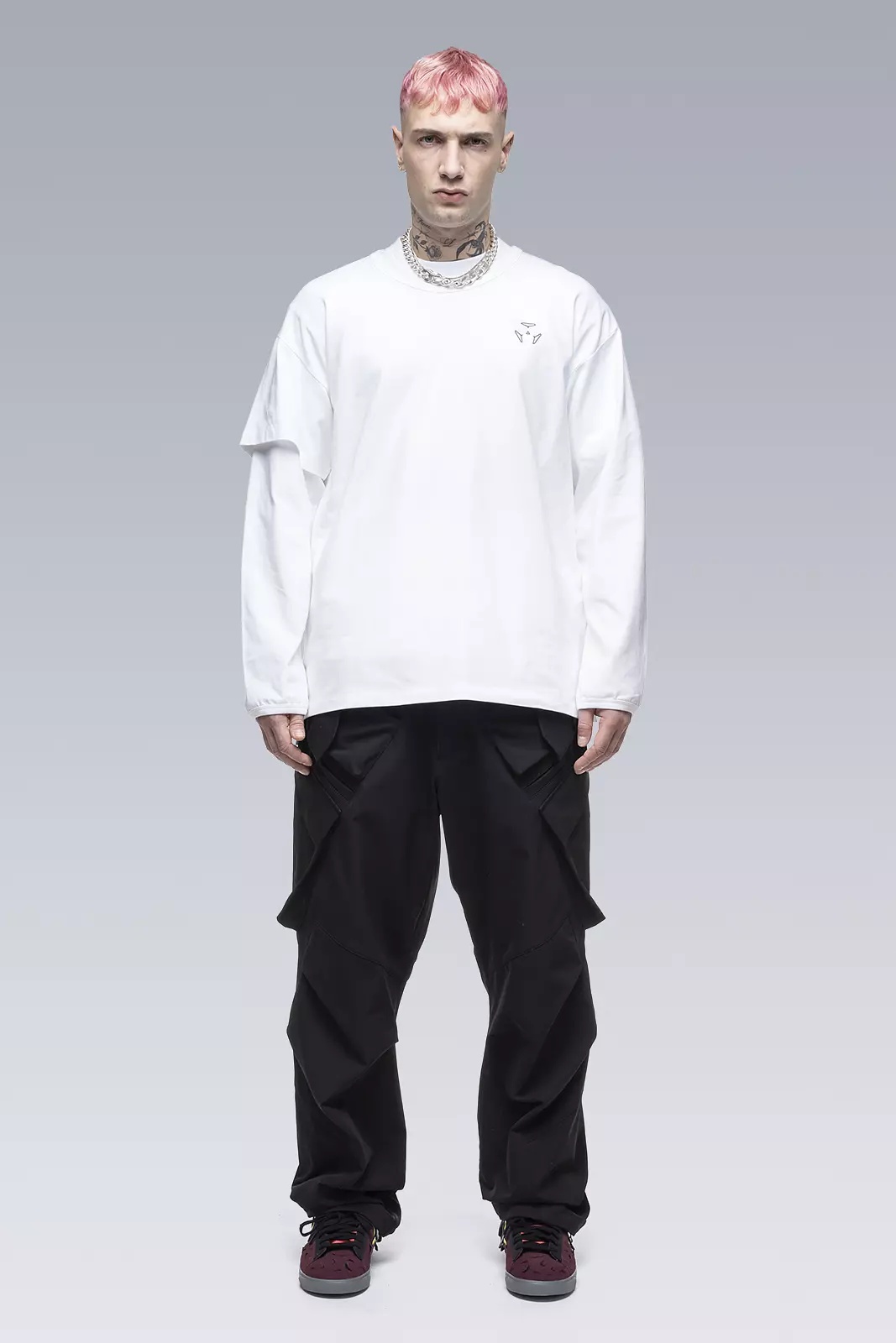 S29-PR-A 100% Organic Cotton Long Sleeve T-shirt White - 1