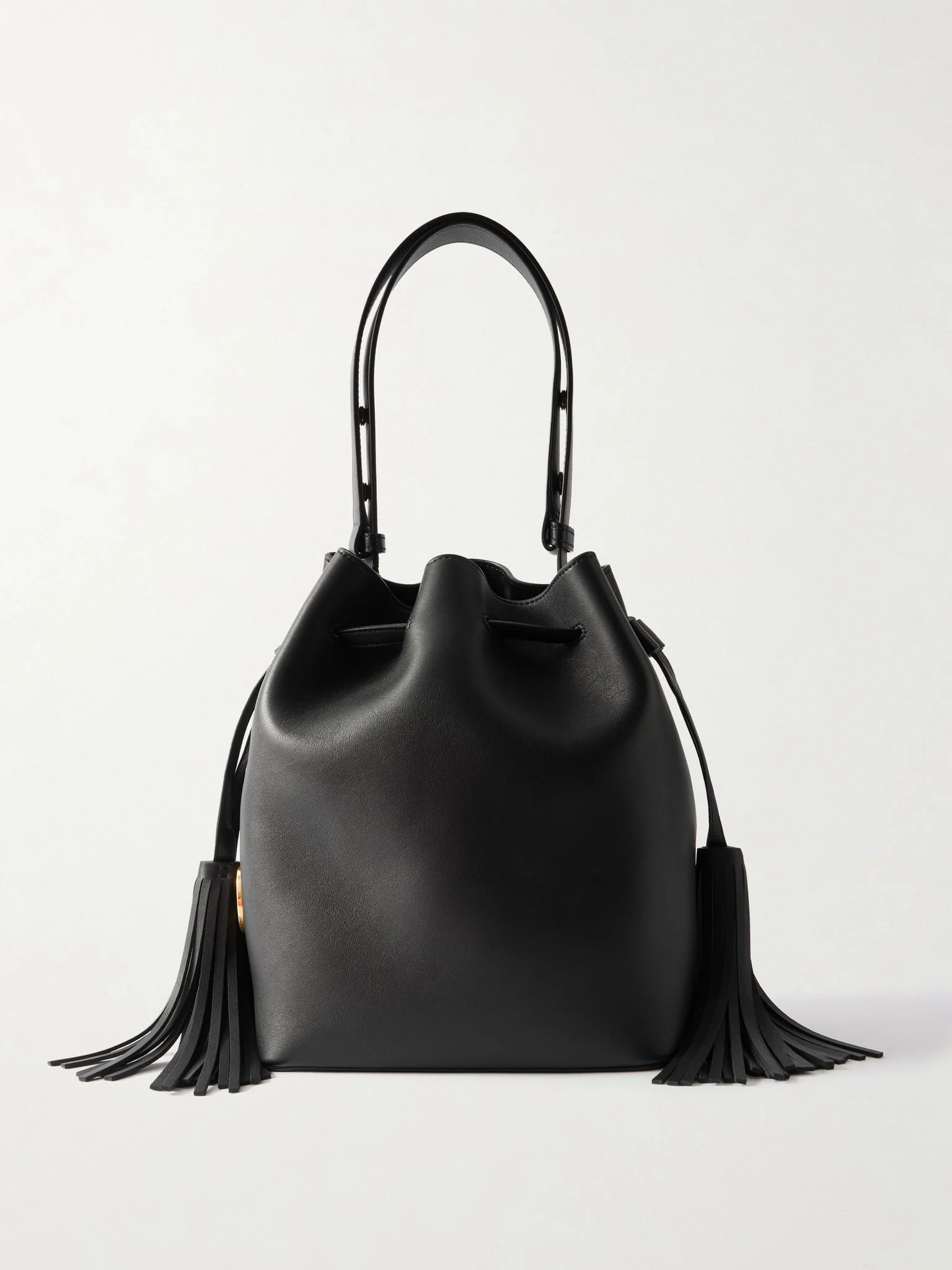 So Seau fringed leather shoulder bag Black - 1
