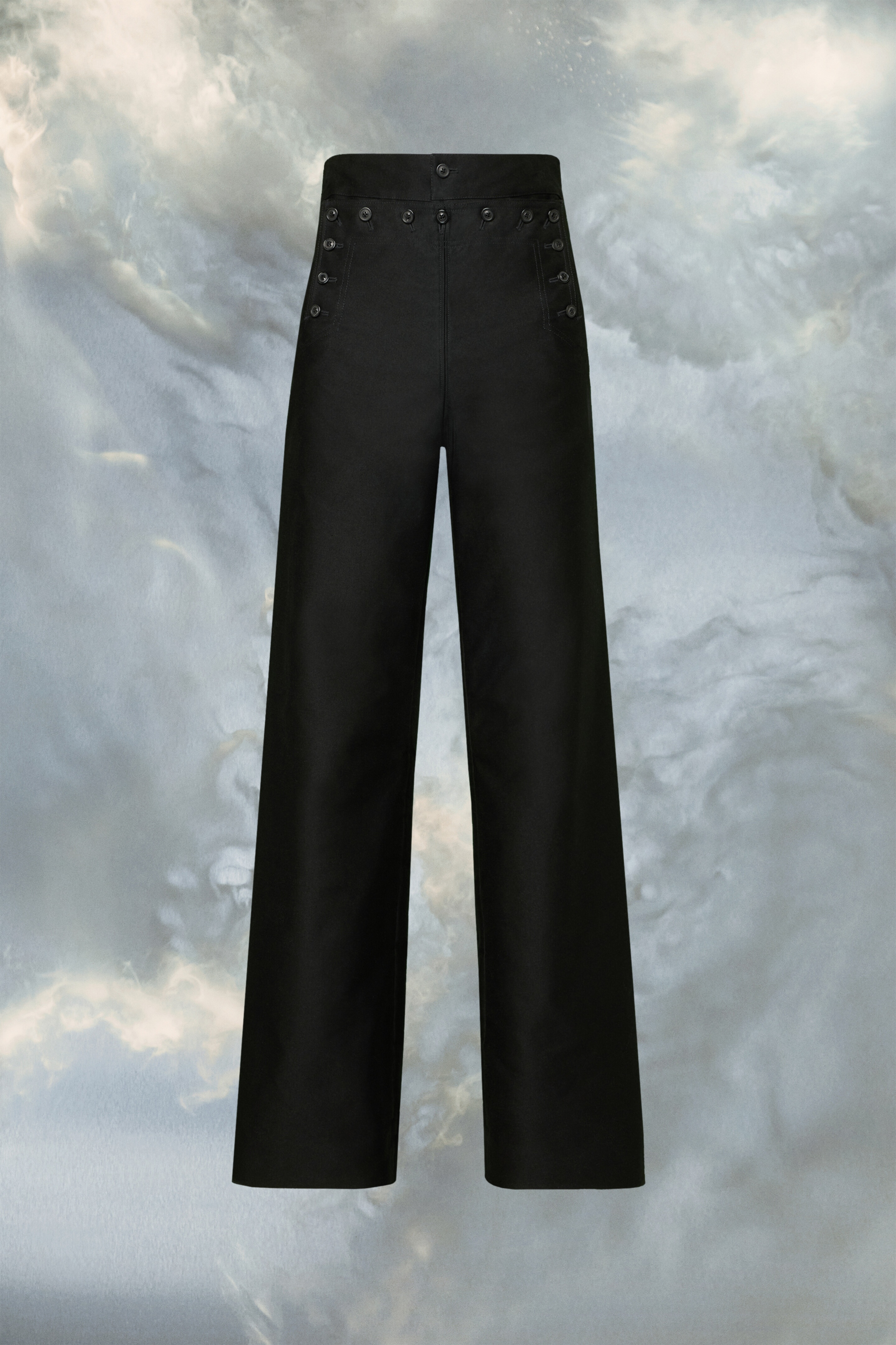 Satin cotton trousers - 1