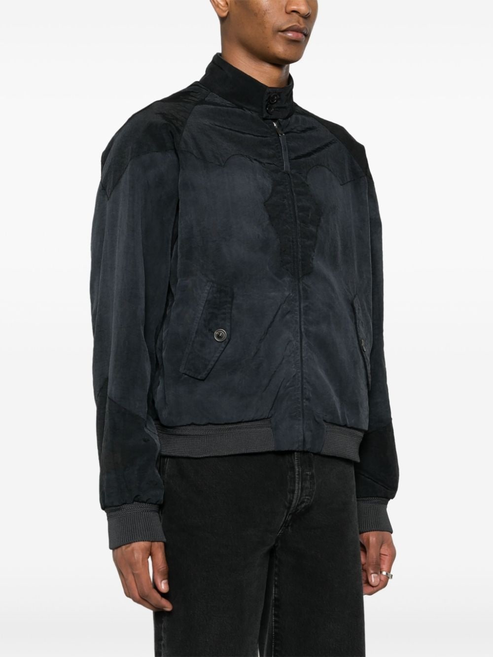 crinkled zip-up jacket - 3