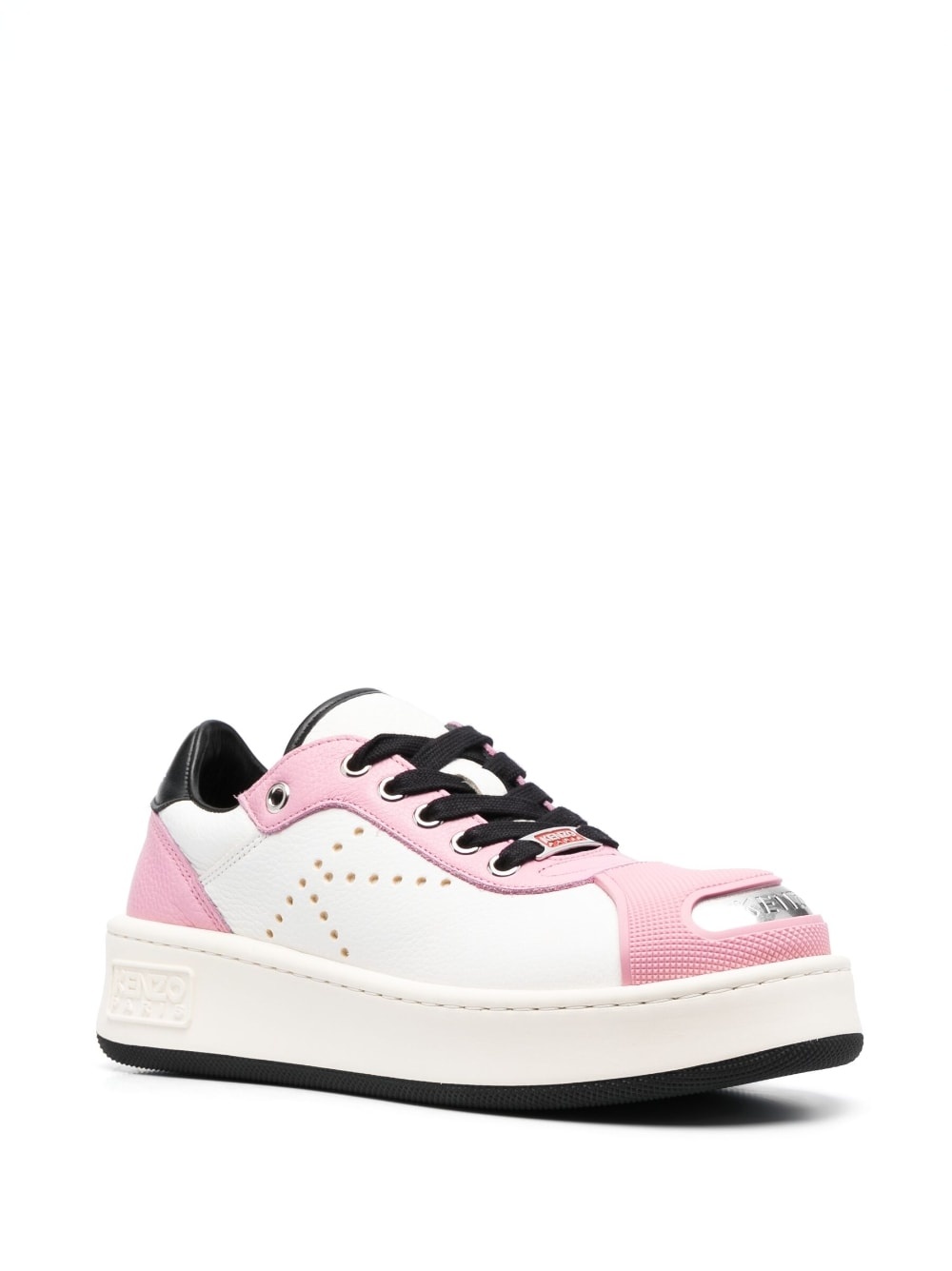 contrasting-toecap low-top sneakers - 2