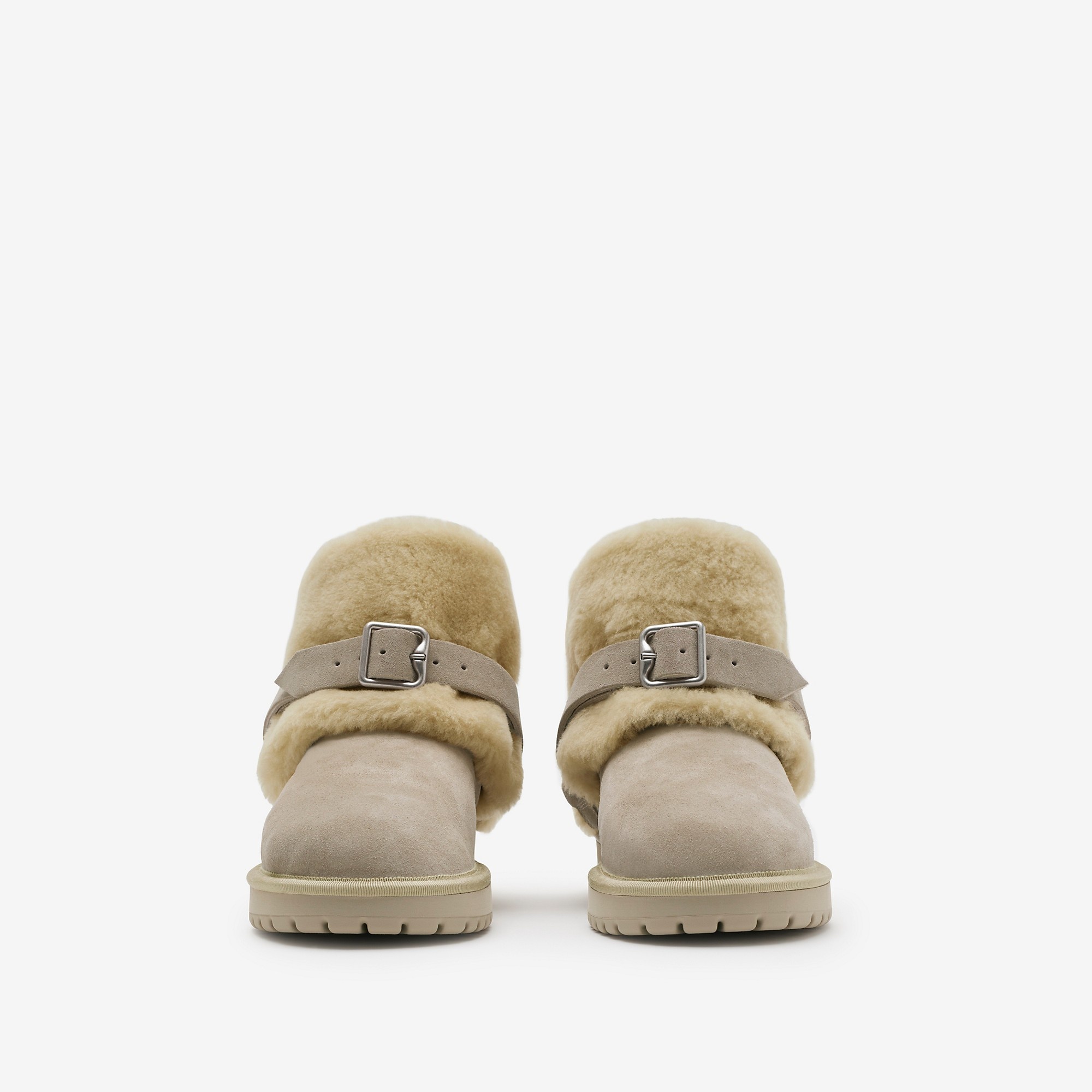 Suede and Shearling Chubby Boots - 3