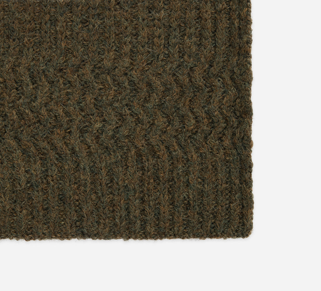 Alpaca Rib Scarf - Forest - 3