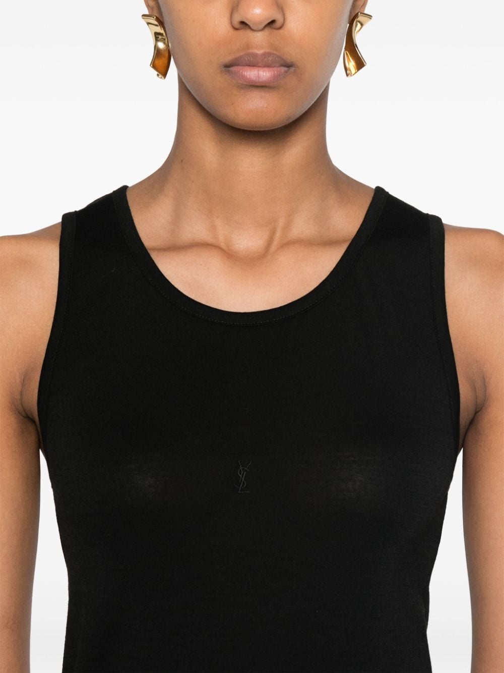 logo-embroidered tank top - 5