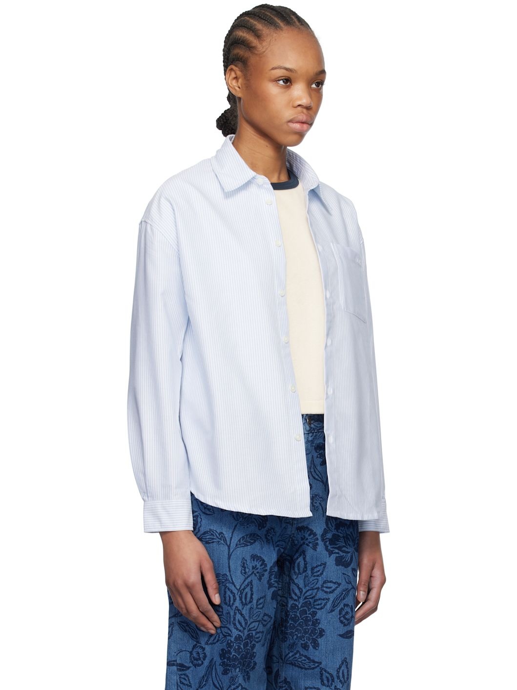 A. P.C. Blue Boyfriend Logo Shirt - 2