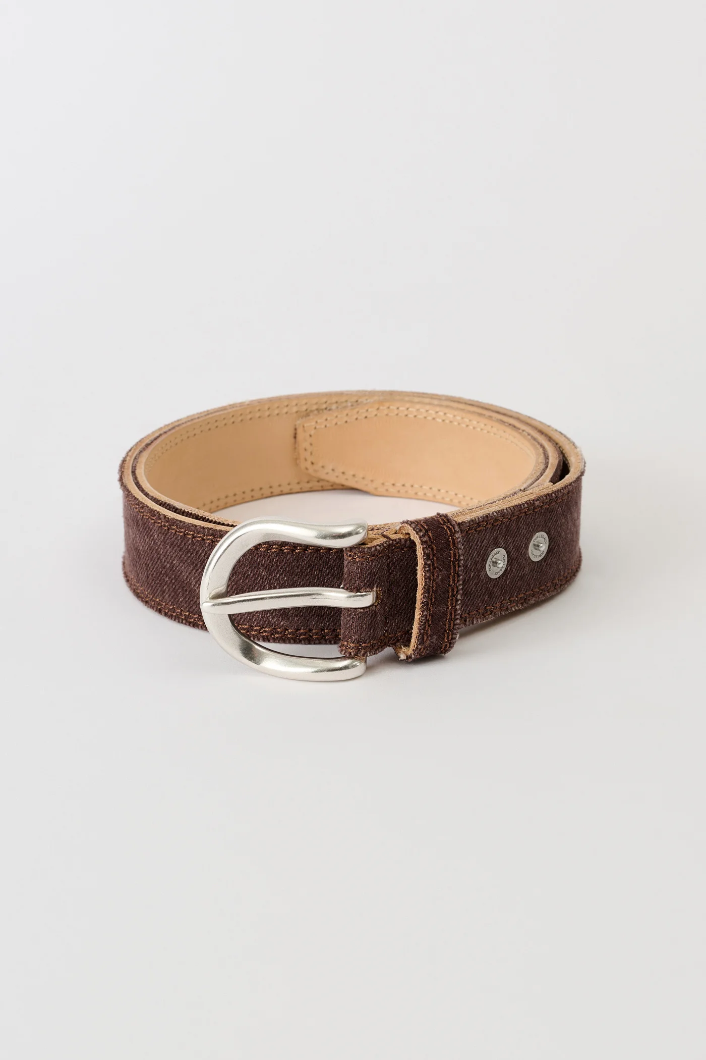 Fringed Denim Belt Overdyed Choco Melon - 1