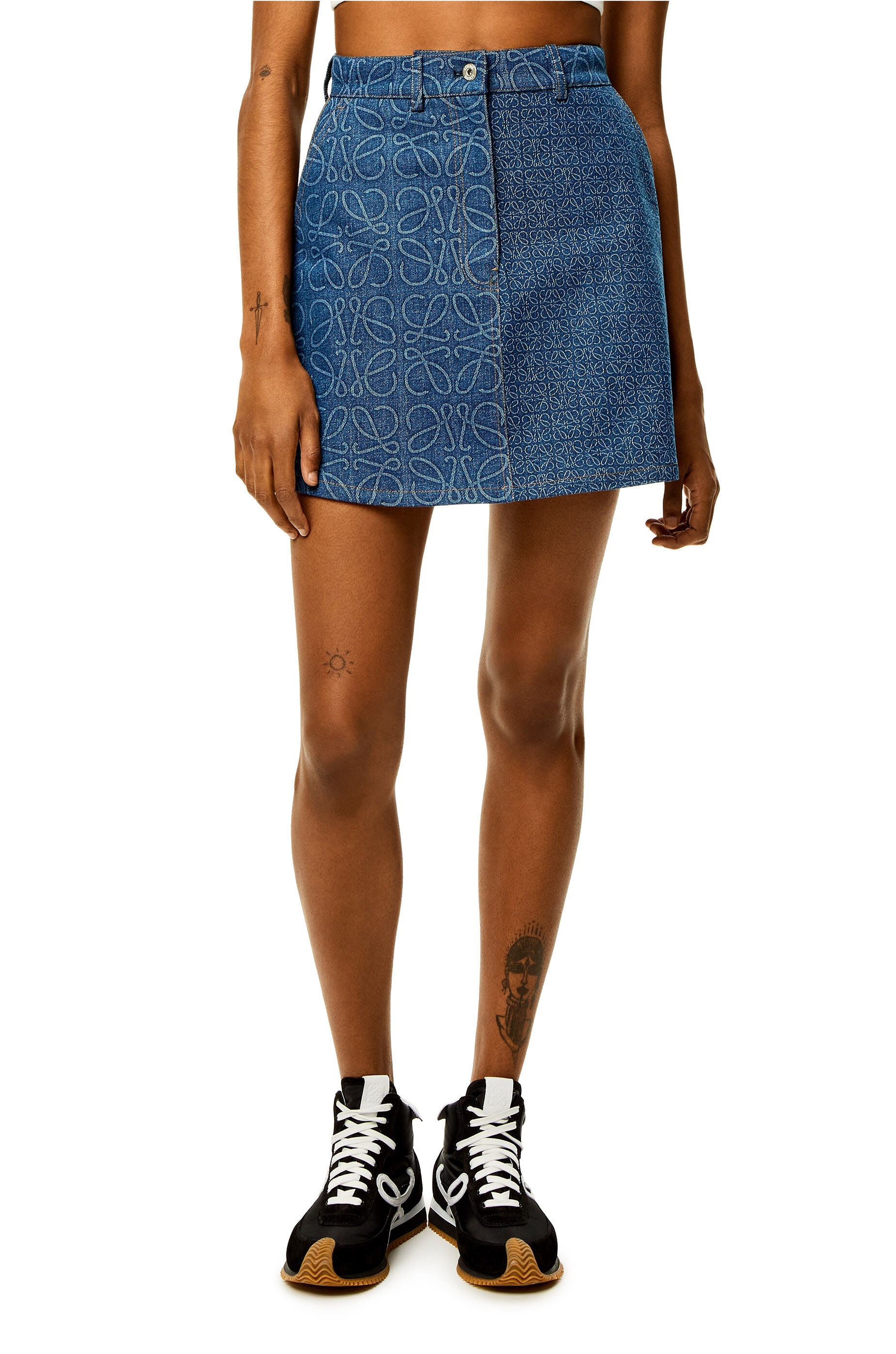 Anagram mini skirt in denim - 3