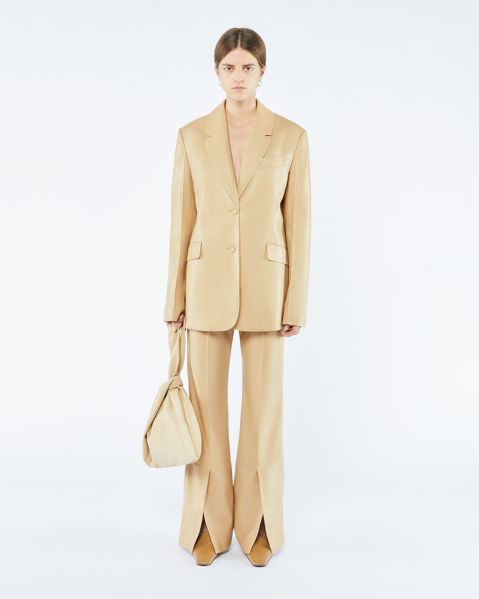 KARO - OKOBOR™ alt-leather blazer - Almond - 2