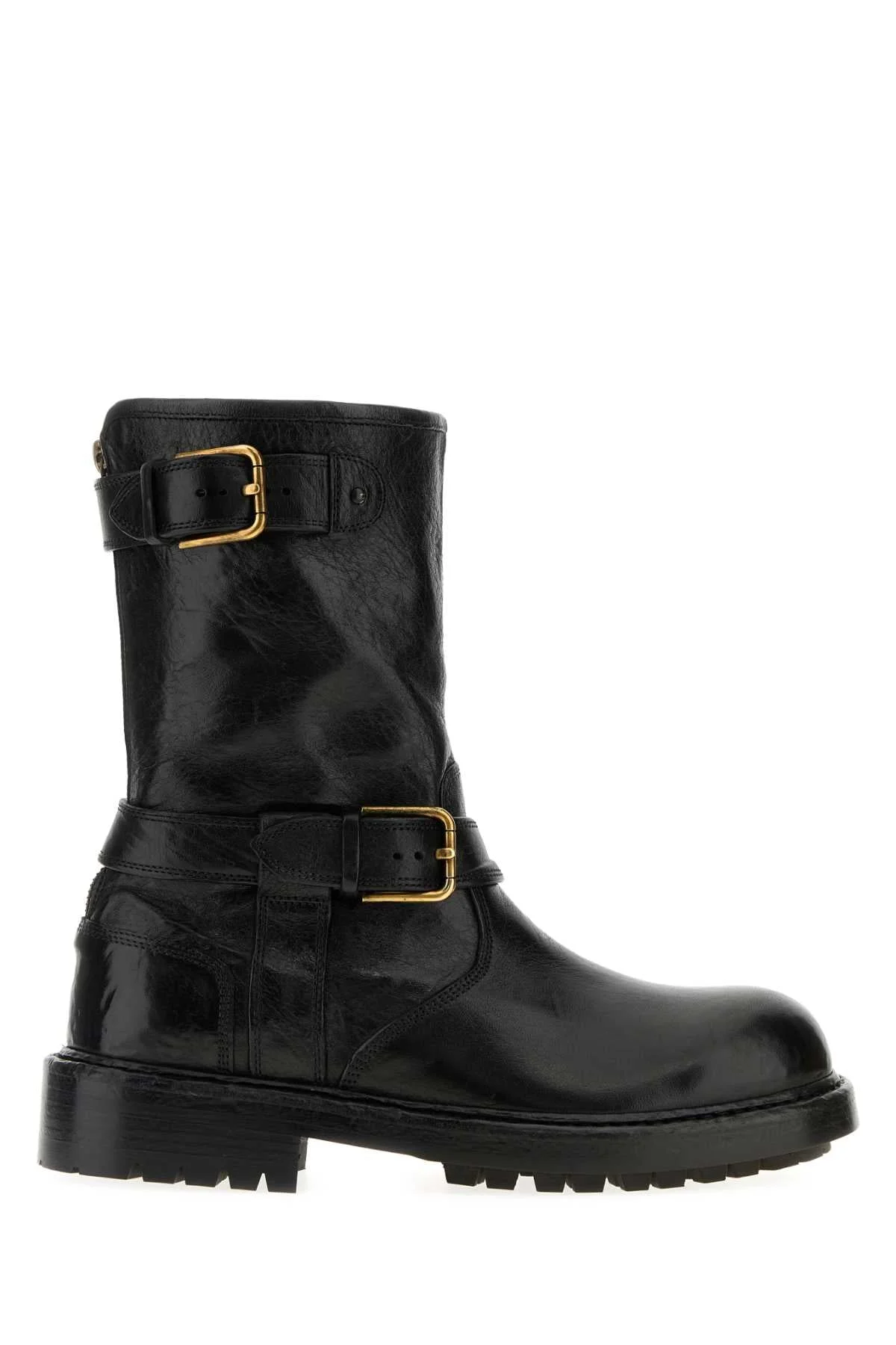 Dolce & Gabbana Men Black Leather Bernini Boots - 1