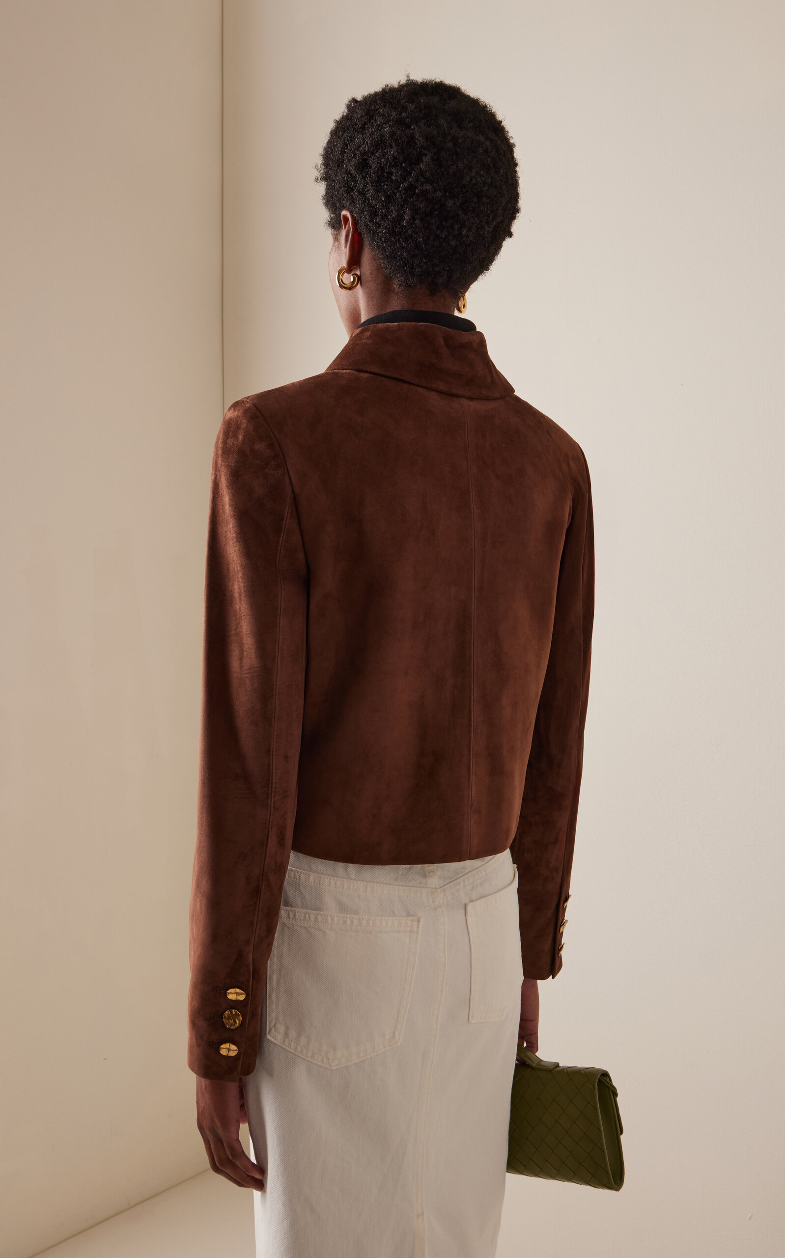 Astley Fitted Suede Jacket brown - 4