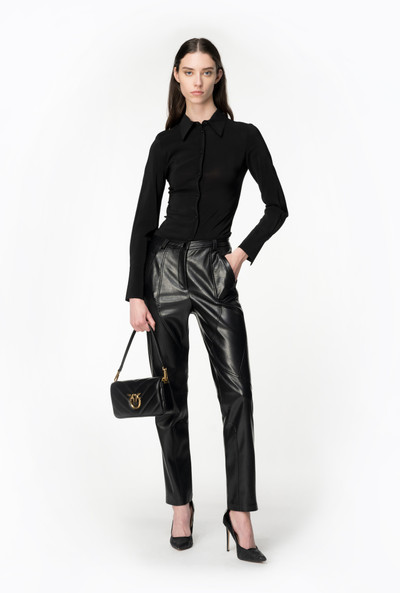 PINKO CRINKLED LEATHER-EFFECT TROUSERS outlook