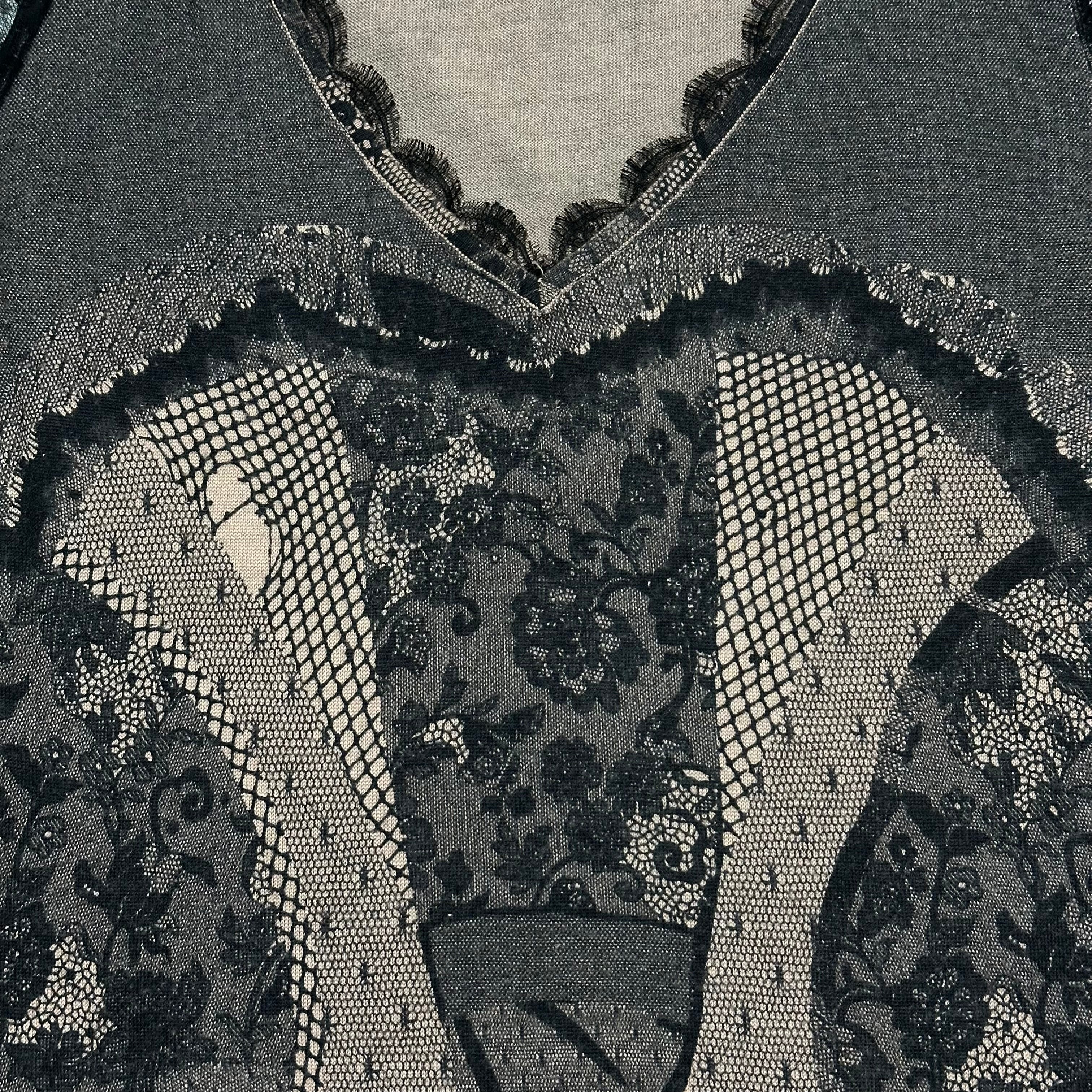 CHRISTIAN DIOR Spring Summer 2006 Lace Trim Knit T-Shirt - 3