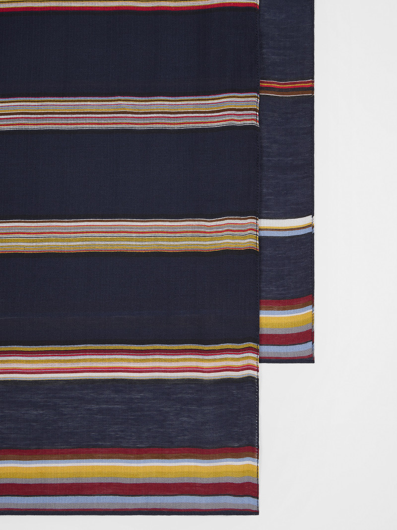 Paul Smith Navy Silk-Blend 'Signature Stripe' Scarf outlook