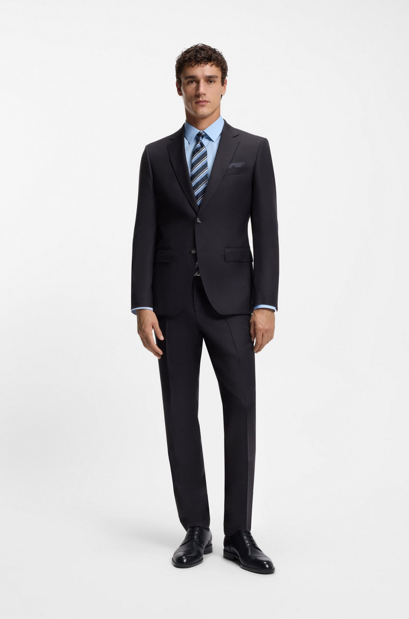 TWO-PIECE SLIM-FIT SUIT IN PATTERNED VIRGIN WOOL 1