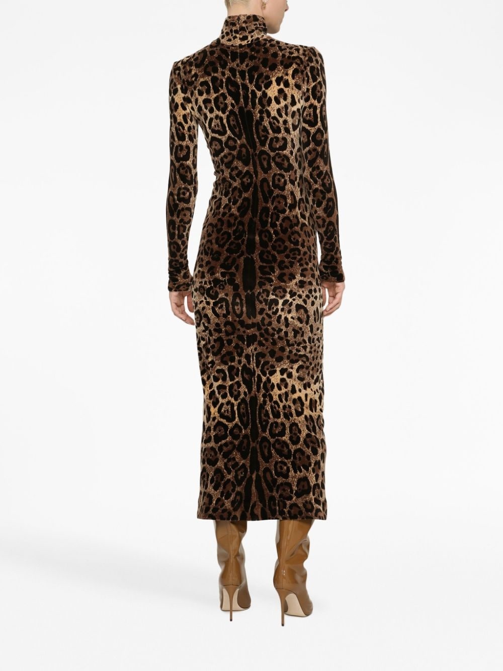 leopard-print mid-length dress - 4