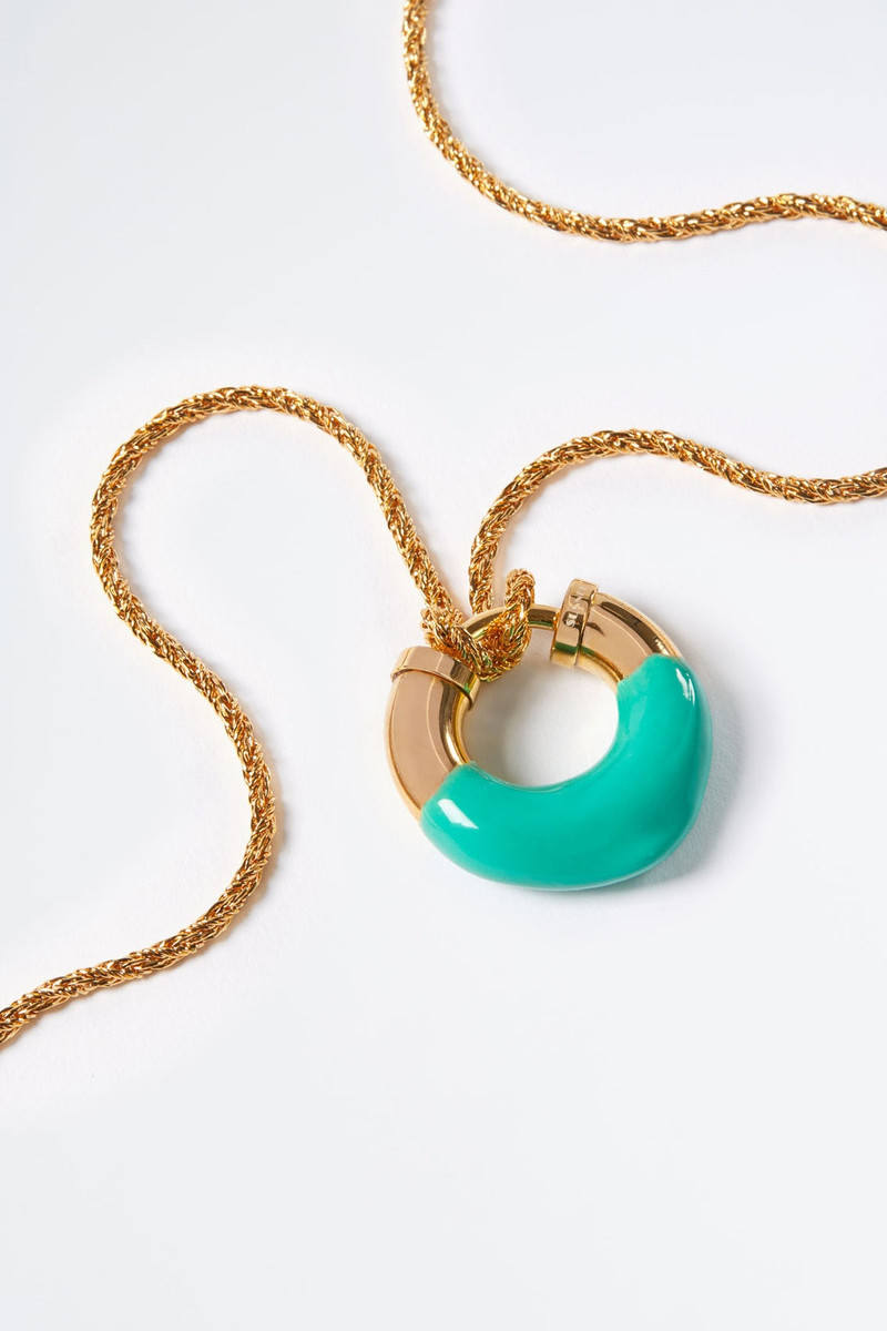 SUNNEI CORAL GREEN RUBBERIZED GOLD NECKLACE outlook