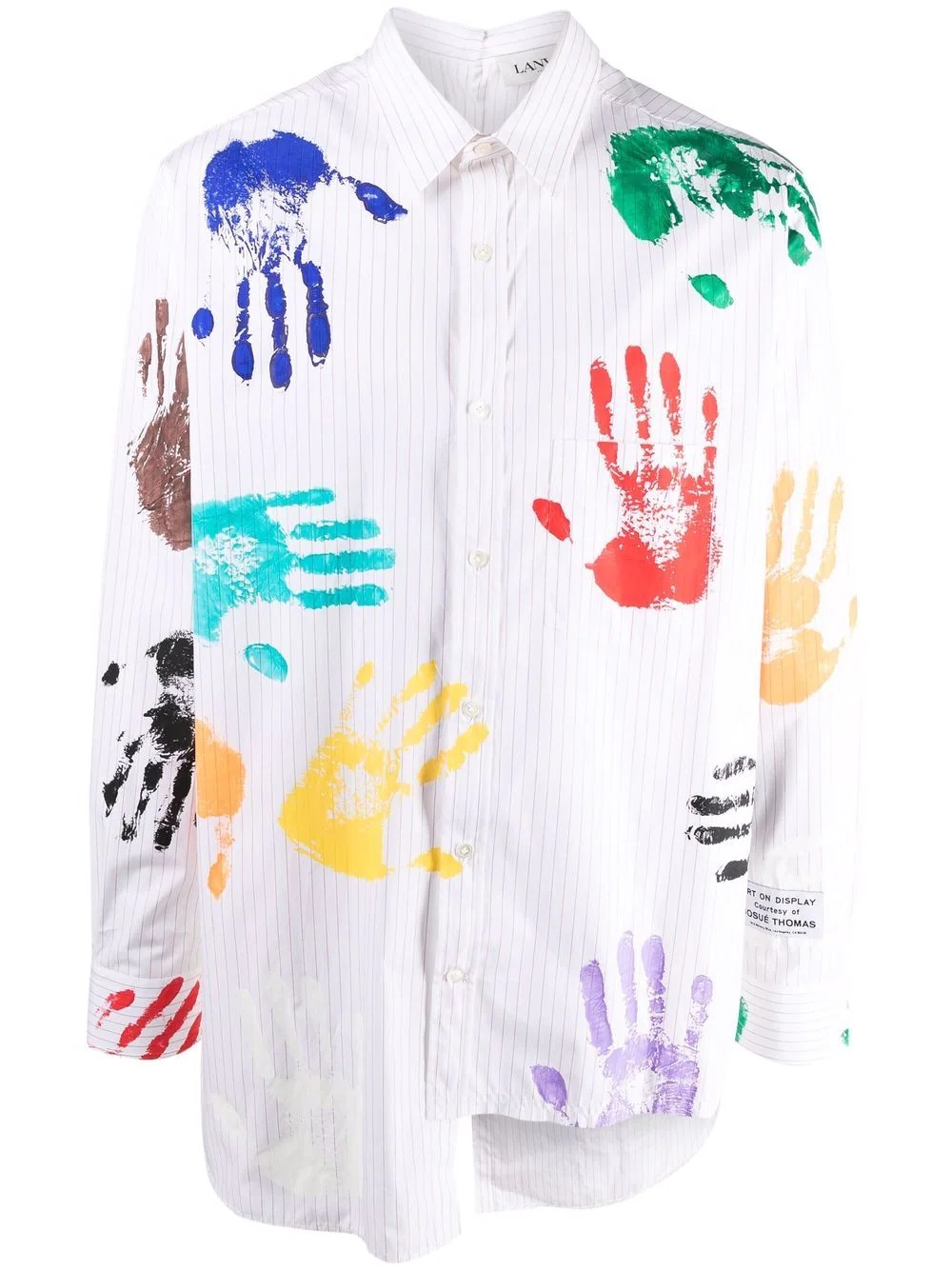 paint-detail long-sleeve shirt - 1