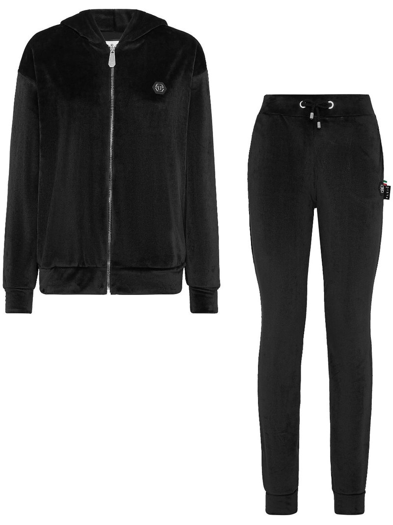 crystal-embellished plush tracksuit set 1