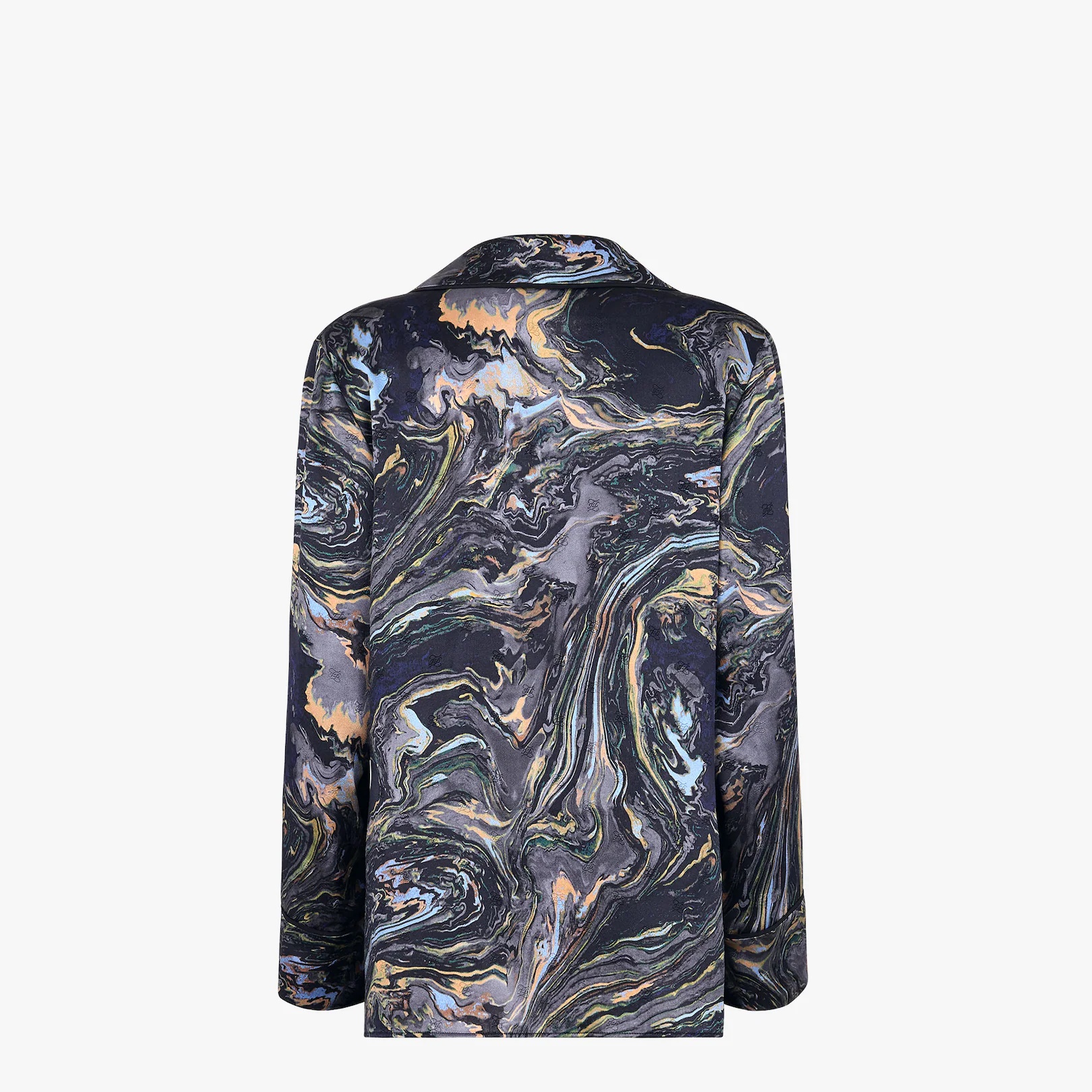 Blue satin crêpe shirt - 2