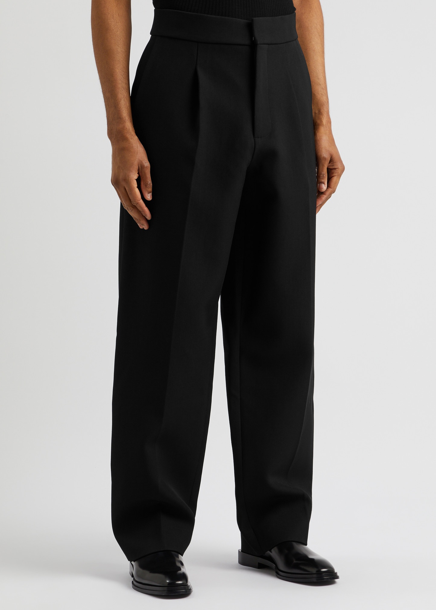 Wide-leg wool-blend trousers - 2