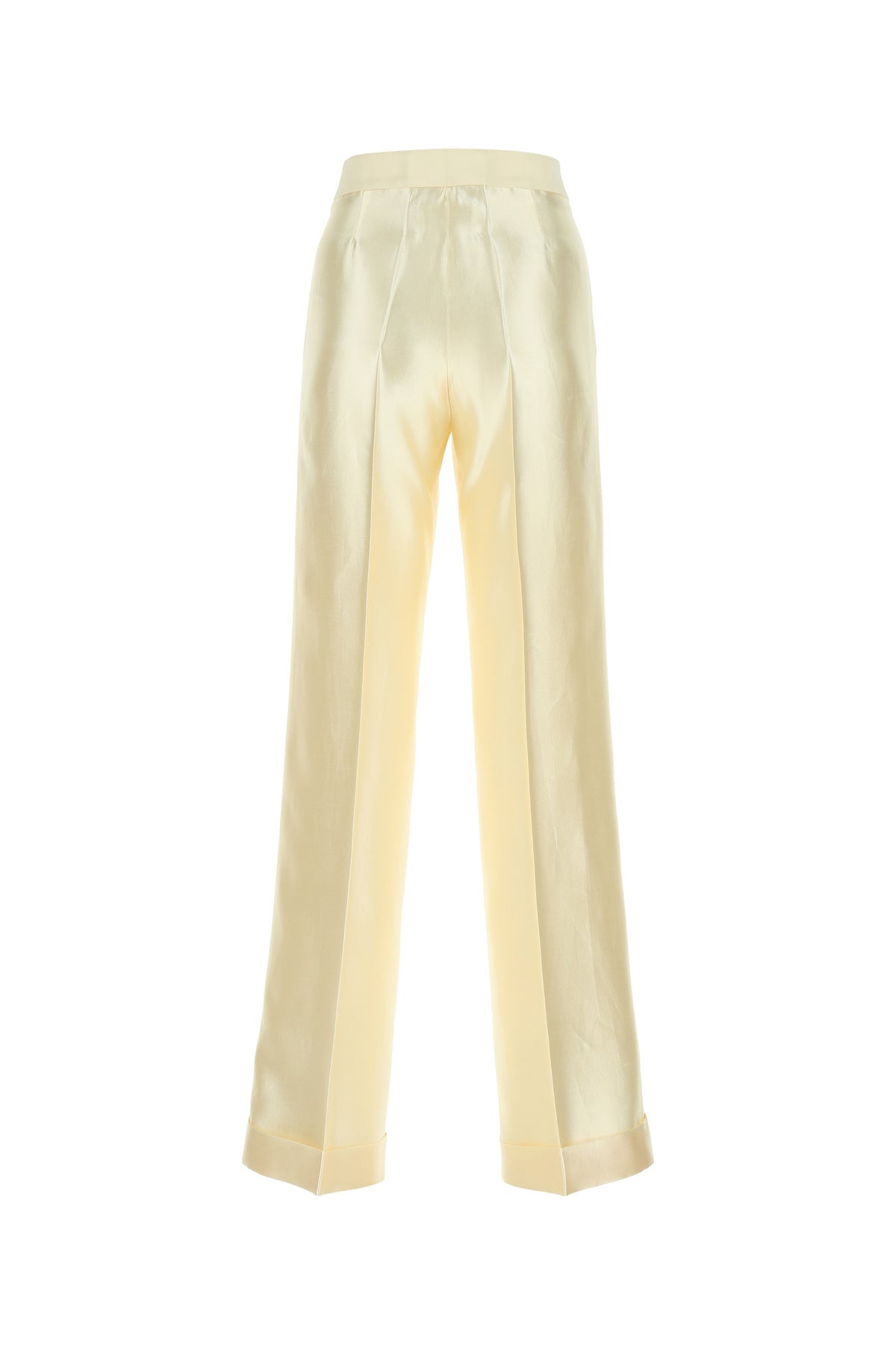 ivory viscosa blend wide-leg pant - 2