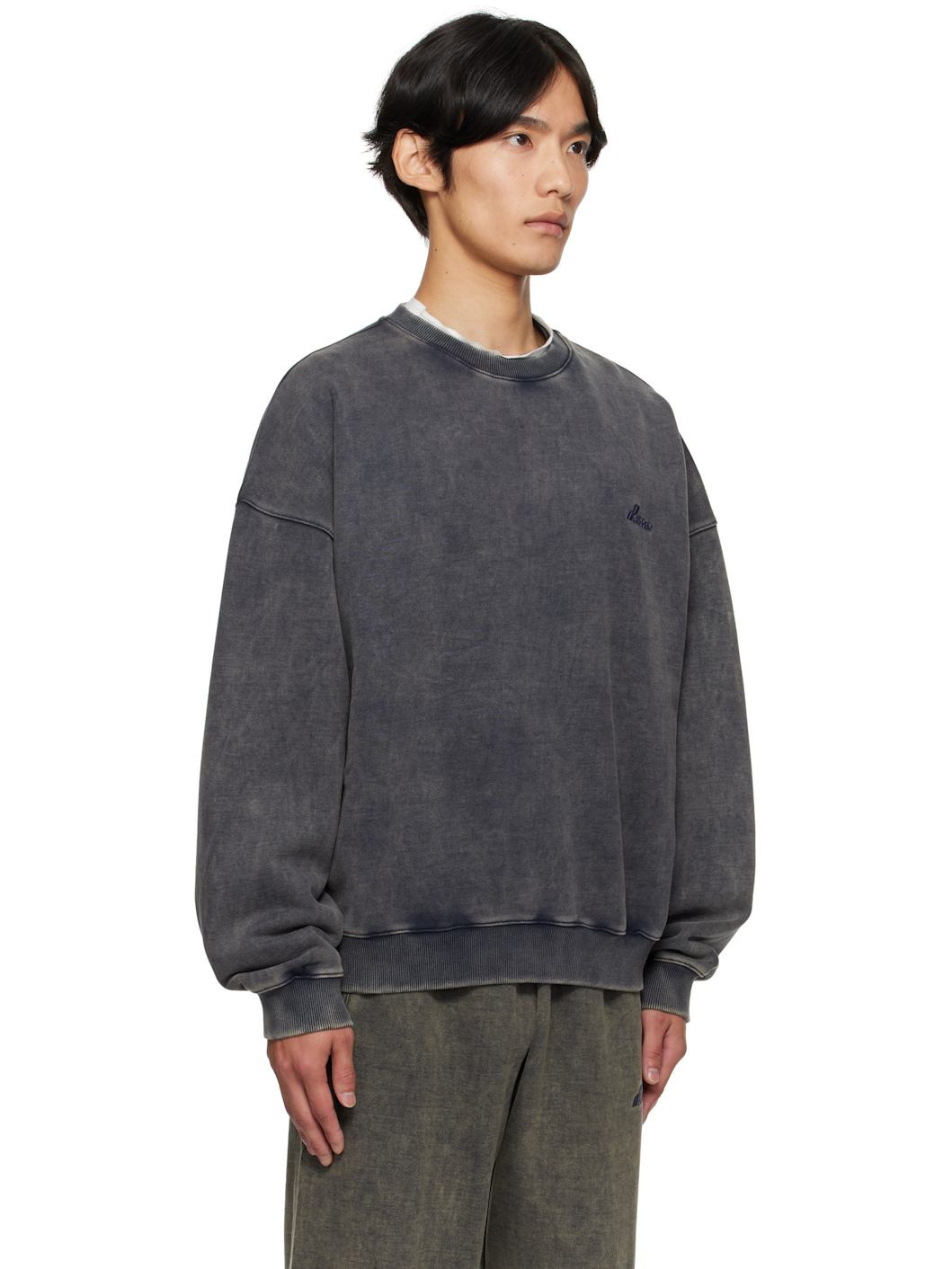 Navy Bleached Sweatshirt - 2