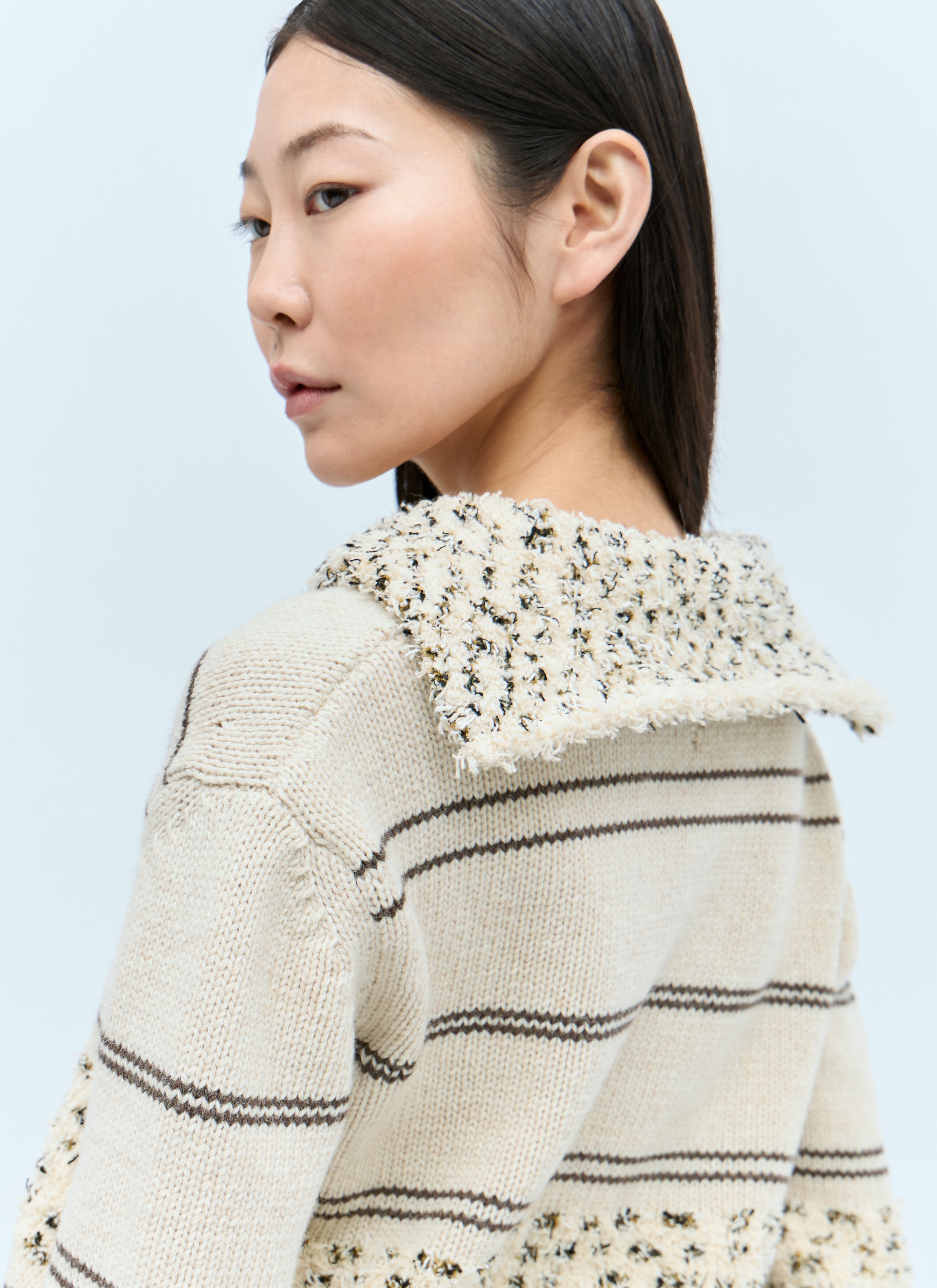 Panelled Textured Sweater - 5