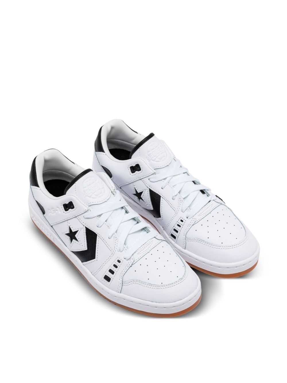 panelled design lace-up sneakers - 4
