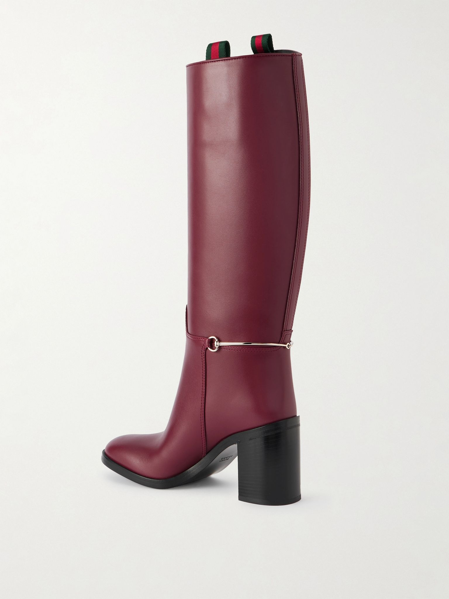 Charlotte leather knee boots Burgundy - 3