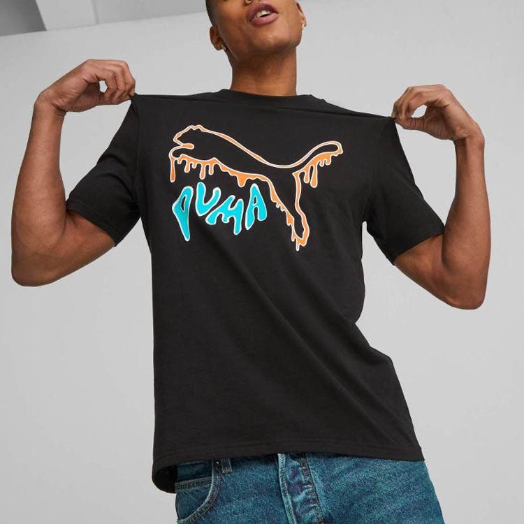 PUMA Graphic Melted Cat T-Shirt 'Black' 622554-01 - 3