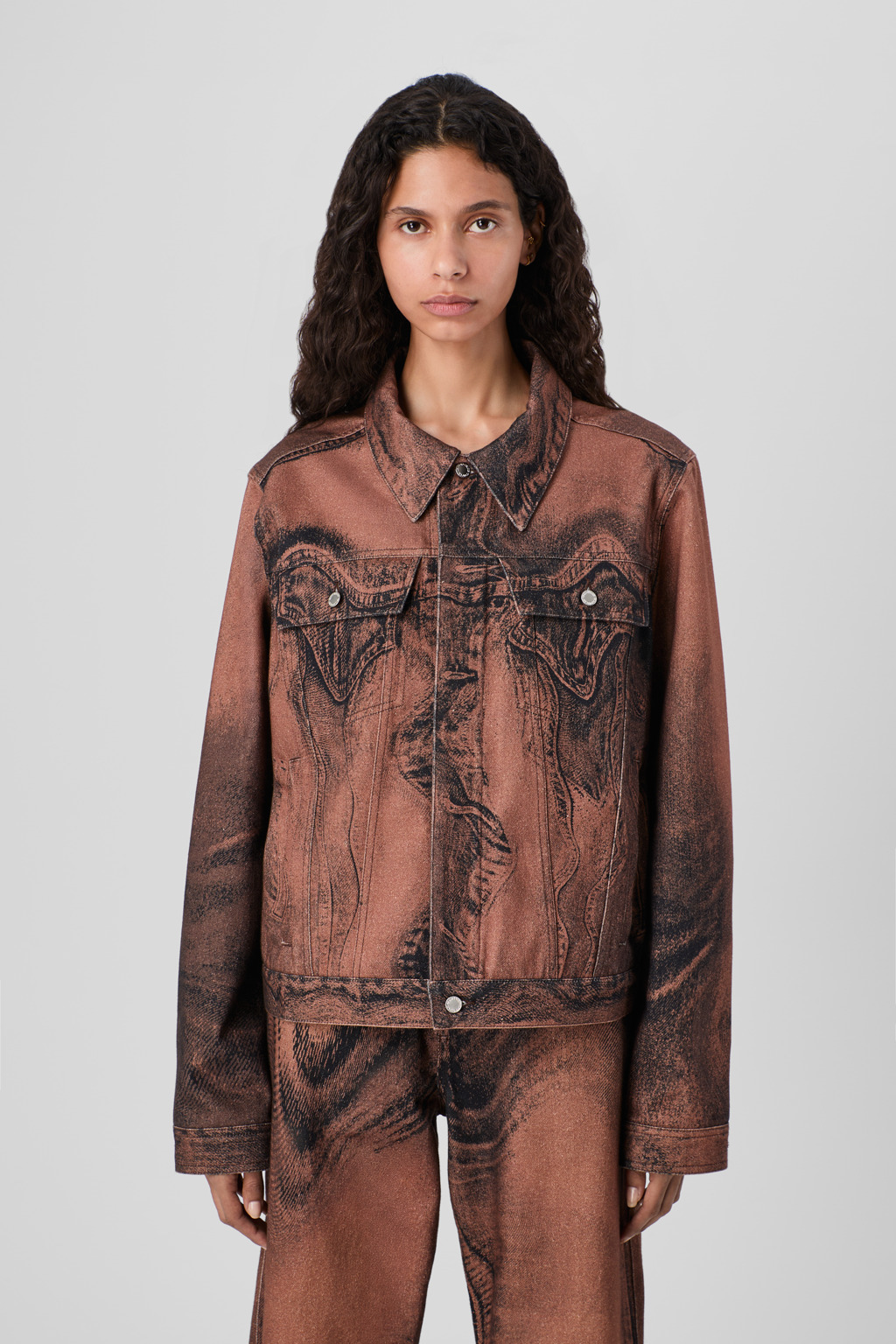 Brown-black Denim Jacket - 2