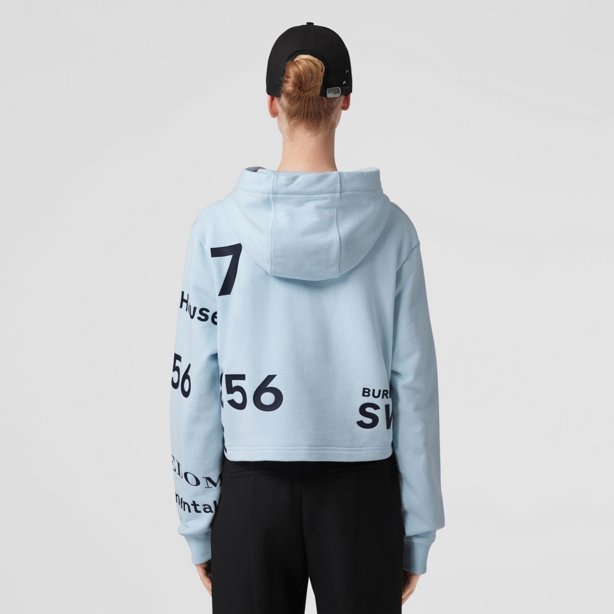 Horseferry Print Cotton Cropped Hoodie - 4