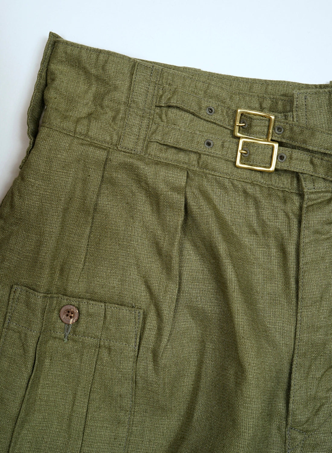 Field Pant Linen Basket in Green - 3