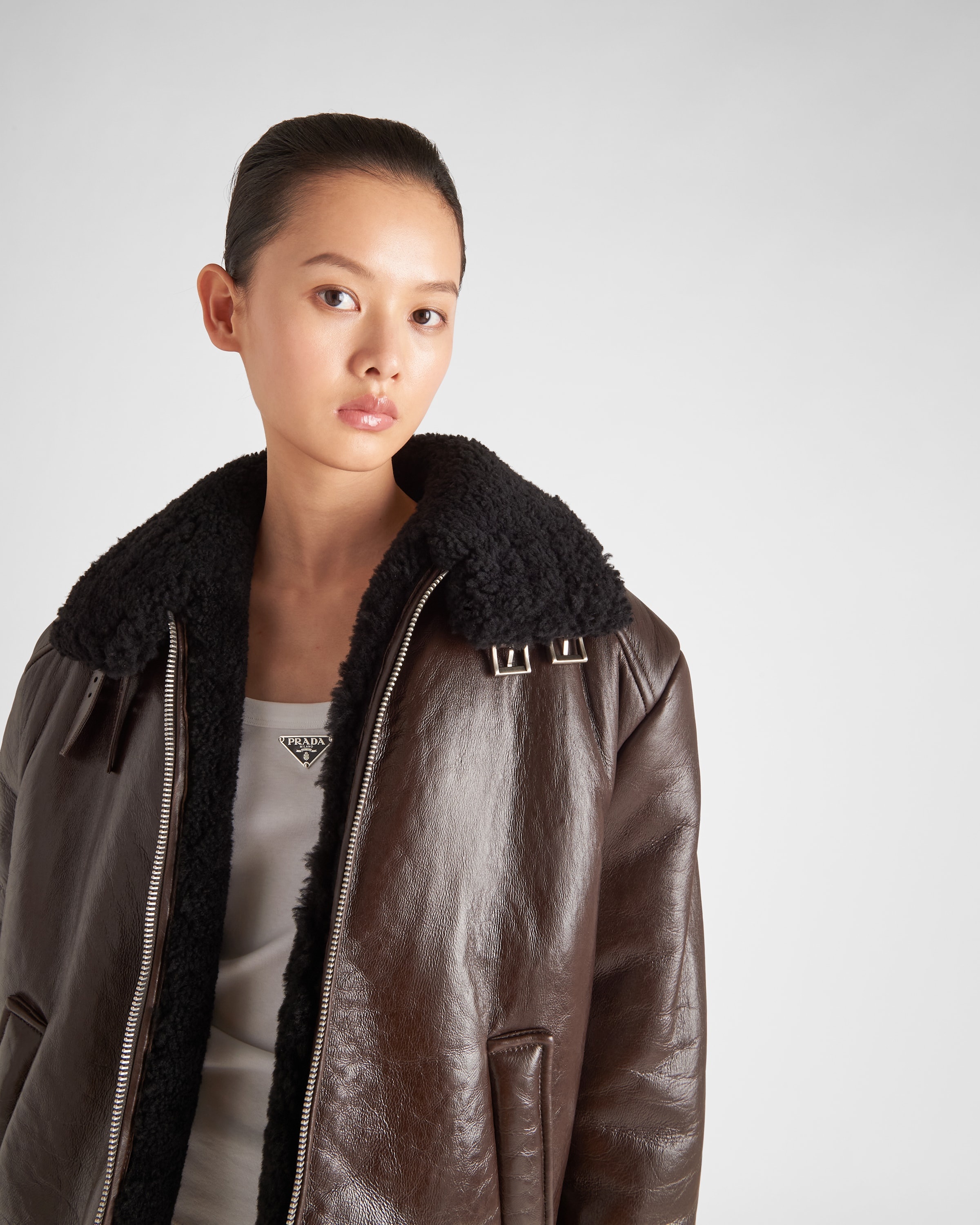 Oversized shearling jacket - 3