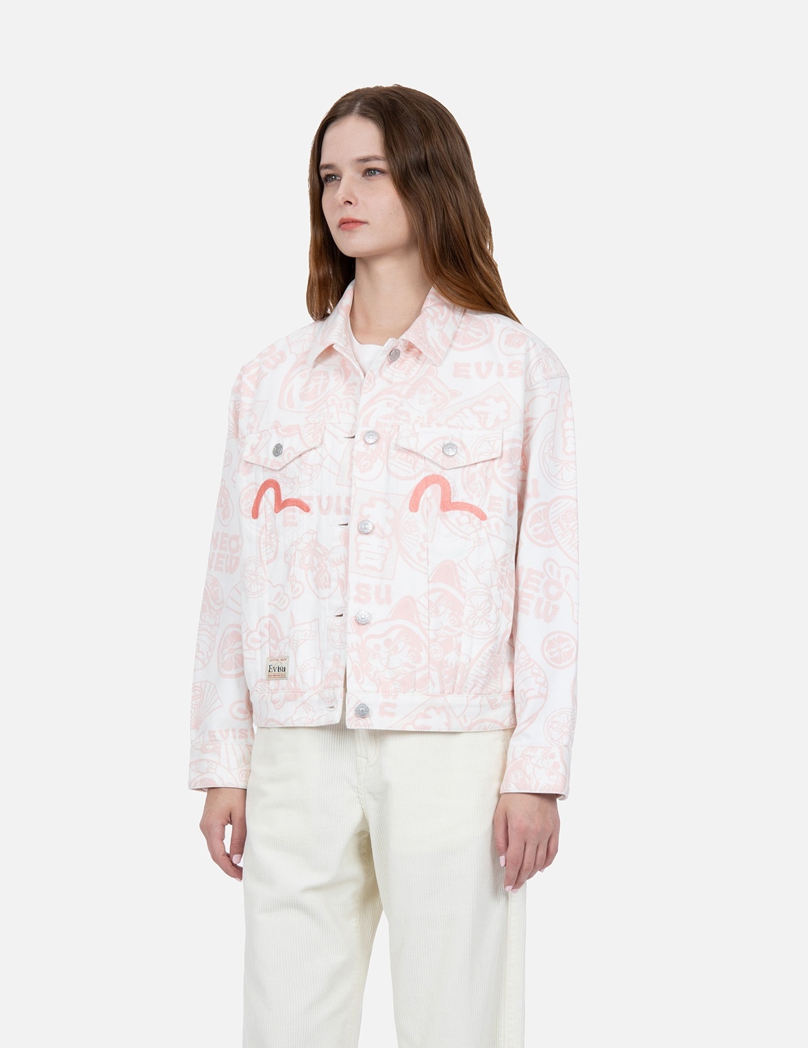 ALLOVER EVISU SQUAD DISCHARGE-PRINT DENIM JACKET - 7