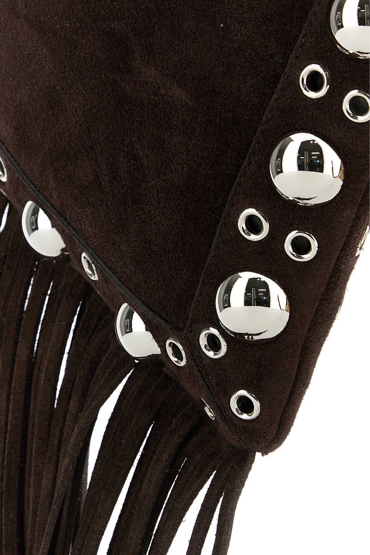 Brown suede small Nellcôte crossbody bag - 4