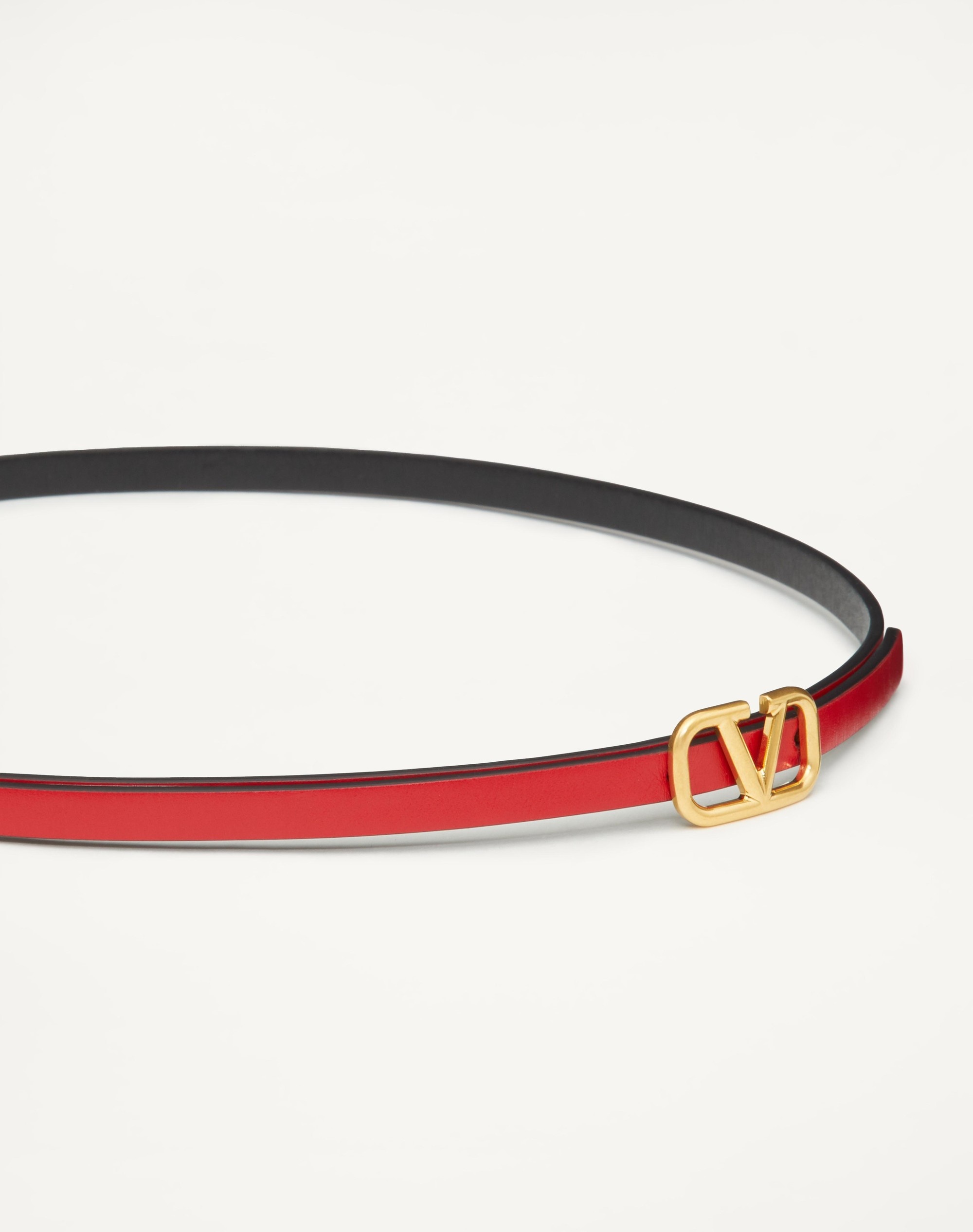 REVERSIBLE VLOGO SIGNATURE BELT IN GLOSSY CALFSKIN 8MM - 4