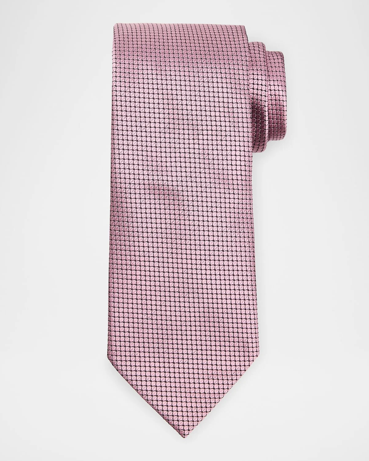 Men's Tonal Micro-Geometric Silk Tie - 1