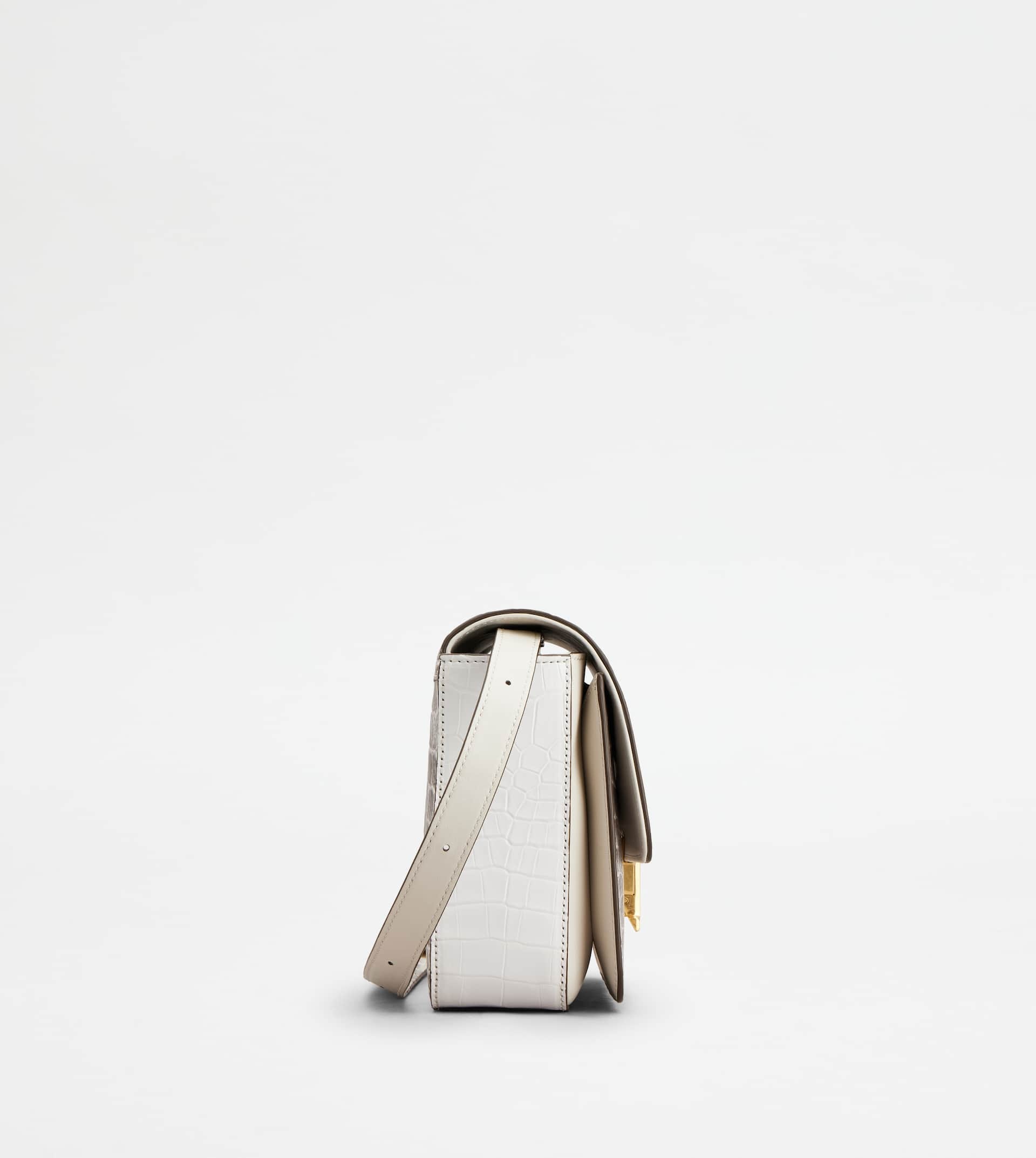 T TIMELESS CROSSBODY BAG IN CROCODILE MINI - WHITE, GREY - 2