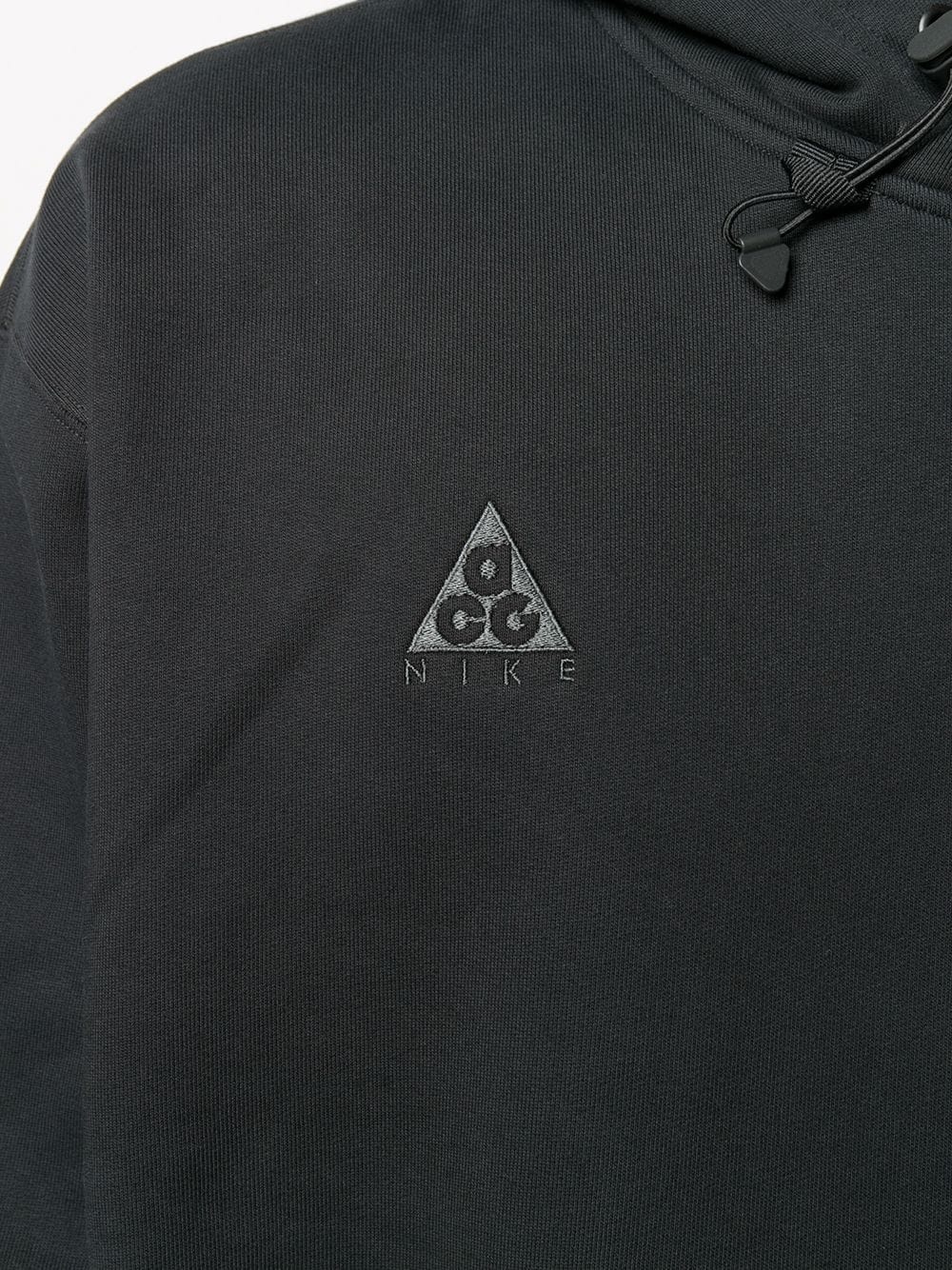 logo-embroidered hooded sweatshirt  - 5