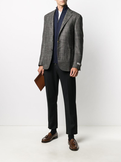 Canali fine-knit zipped cardigan outlook